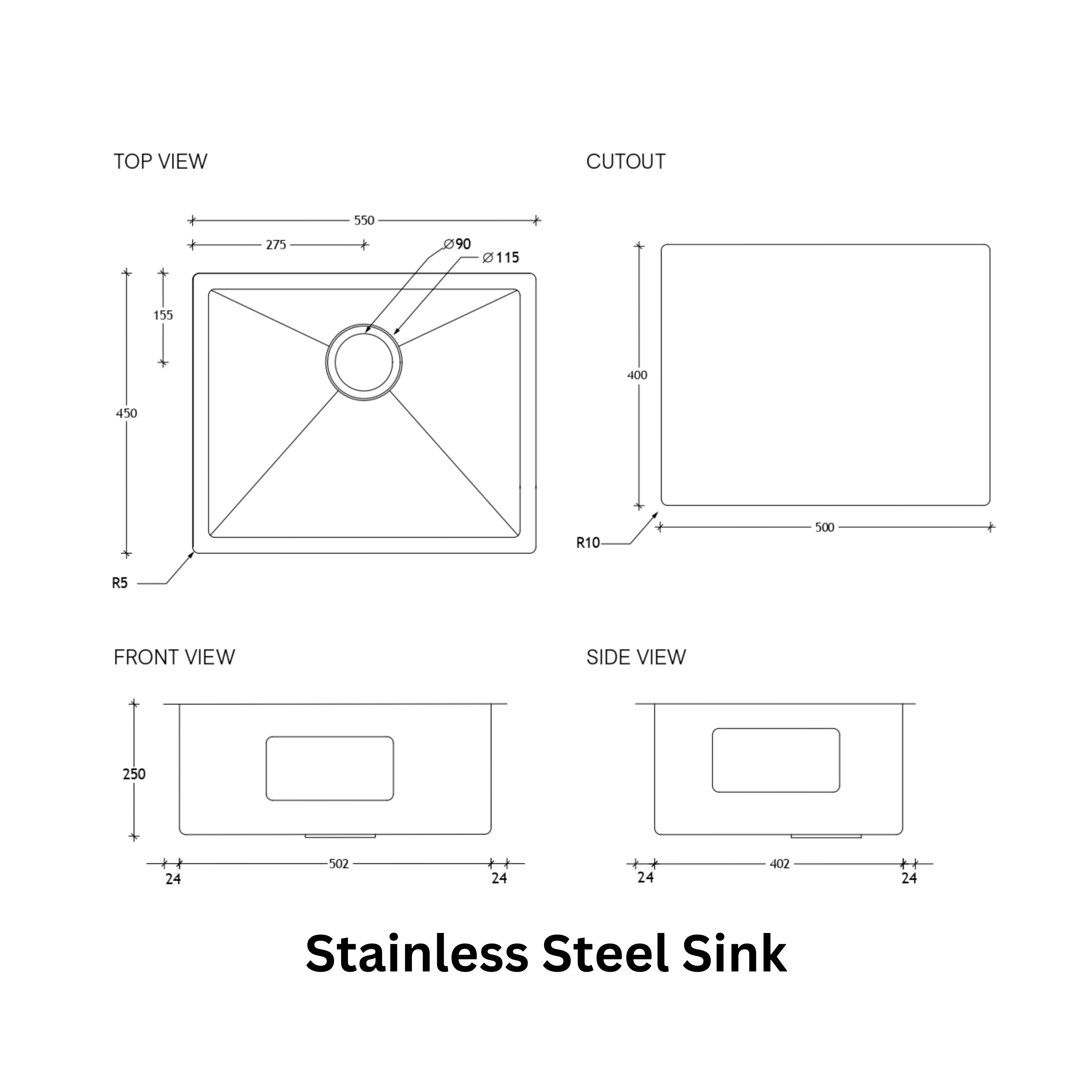 TIMBERLINE CUSTOM 915MM LAUNDRY CABINET WITH LAMINATE TOP & SINK PACKAGE