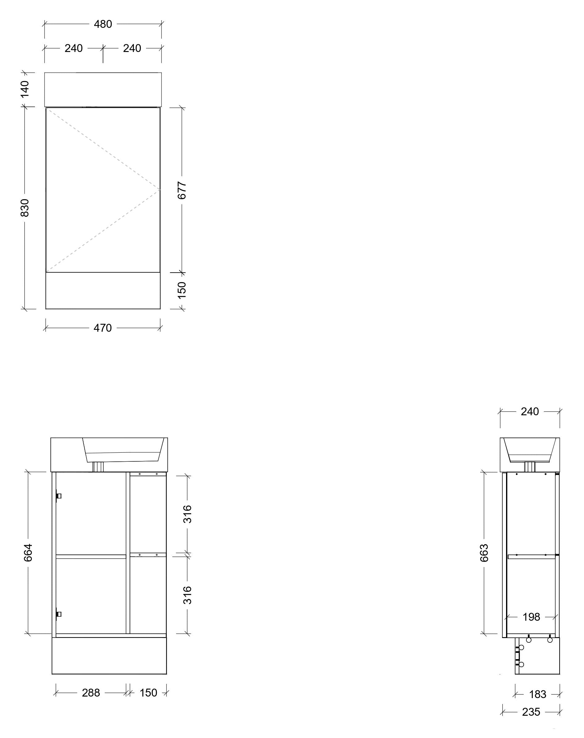 TIMBERLINE LOTTIE 480MM SPACE SAVING SINGLE BOWL CUSTOM FLOOR STANDING VANITY