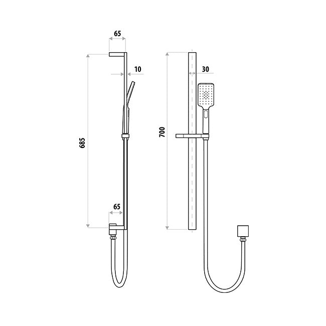 LINKWARE LIBERTY HAND SHOWER ON RAIL CHROME