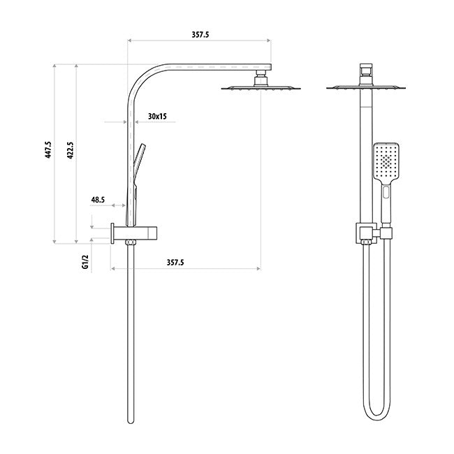 LINKWARE LIBERTY TWIN SHOWER SYSTEM CHROME