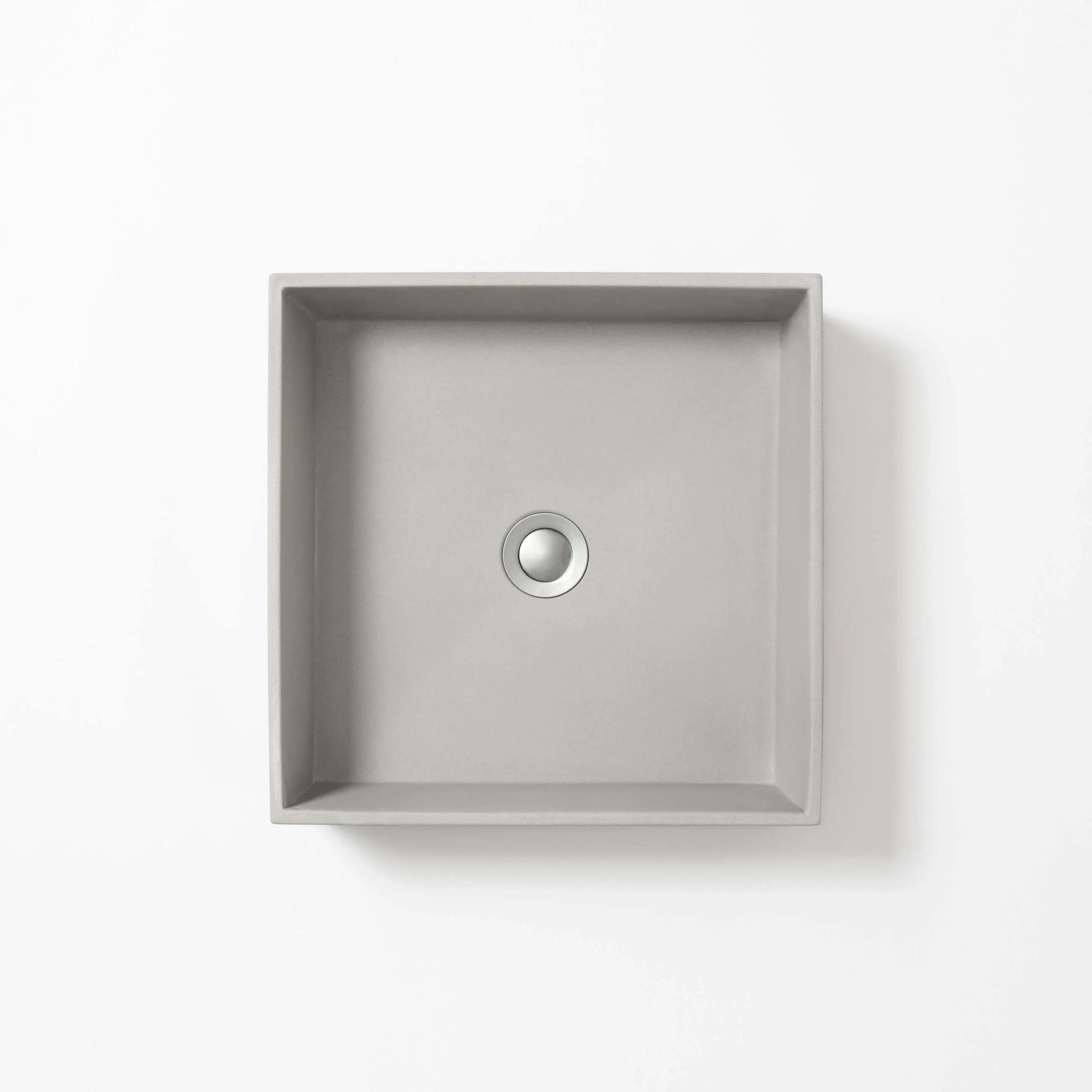 CONCRETE STUDIO BALY ABOVE COUNTER BASIN SQUARE LIGHT GREY 360MM