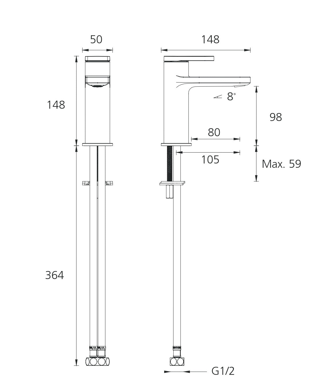 OLIVERI LONDON BASIN MIXER 148MM CHROME