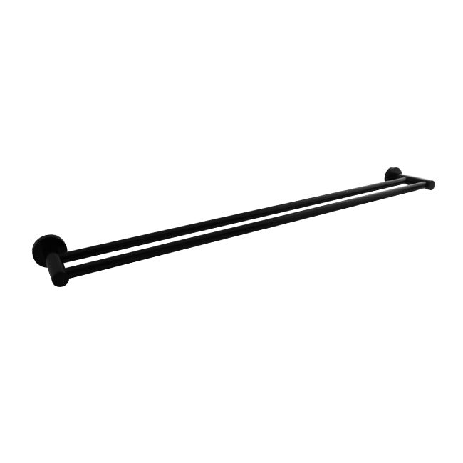 LINKWARE LOUI DOUBLE NON-HEATED TOWEL RAIL 790MM GLOSS BLACK