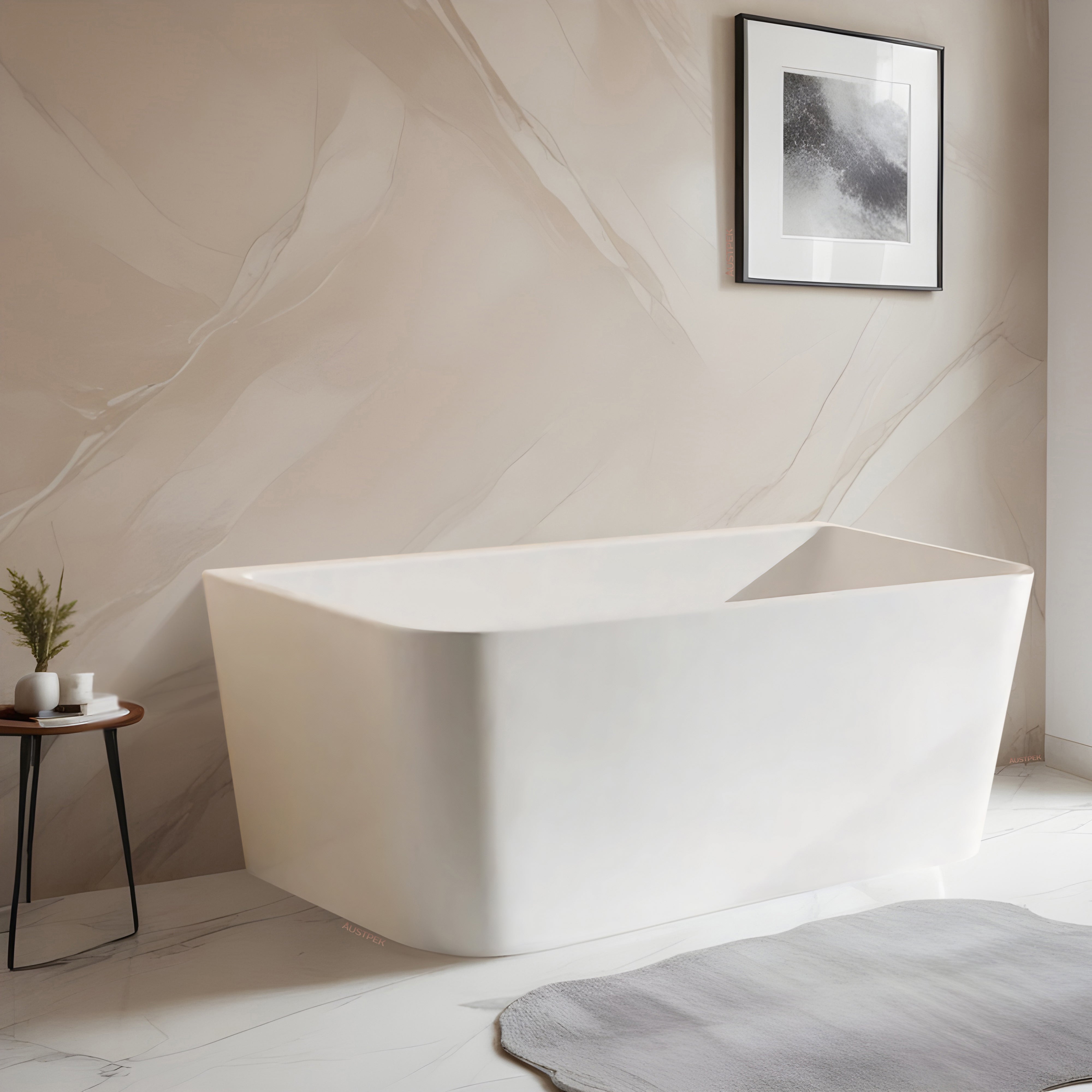 RIVA MANDY BACK TO WALL BATHTUB GLOSS WHITE (AVAILABLE IN 1500MM AND 1600MM)