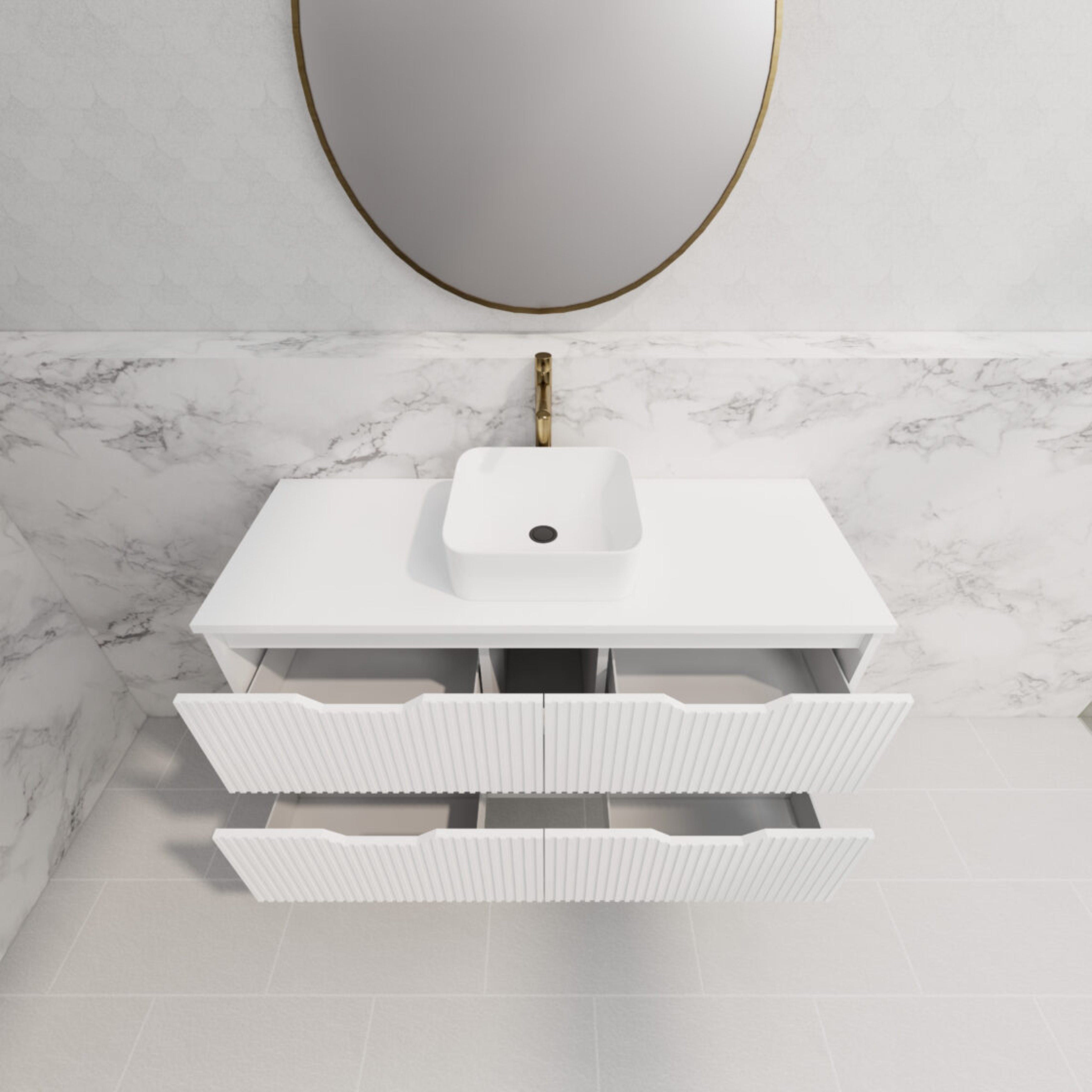 RIVA BALI MATTE WHITE 1200MM SINGLE BOWL FLOOR STANDING VANITY