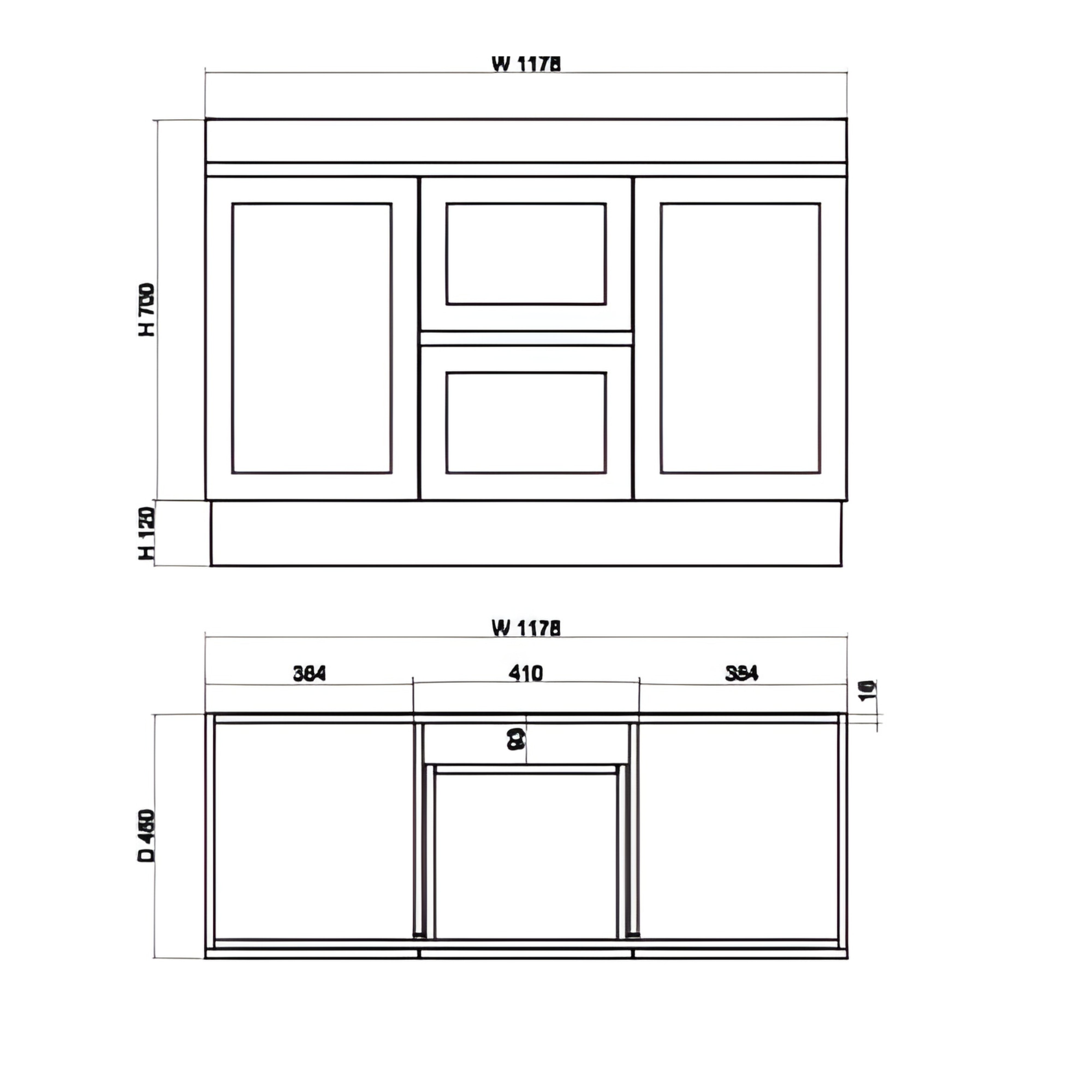 RIVA MIAMI MATTE WHITE 1200MM DOUBLE BOWL FLOOR STANDING VANITY