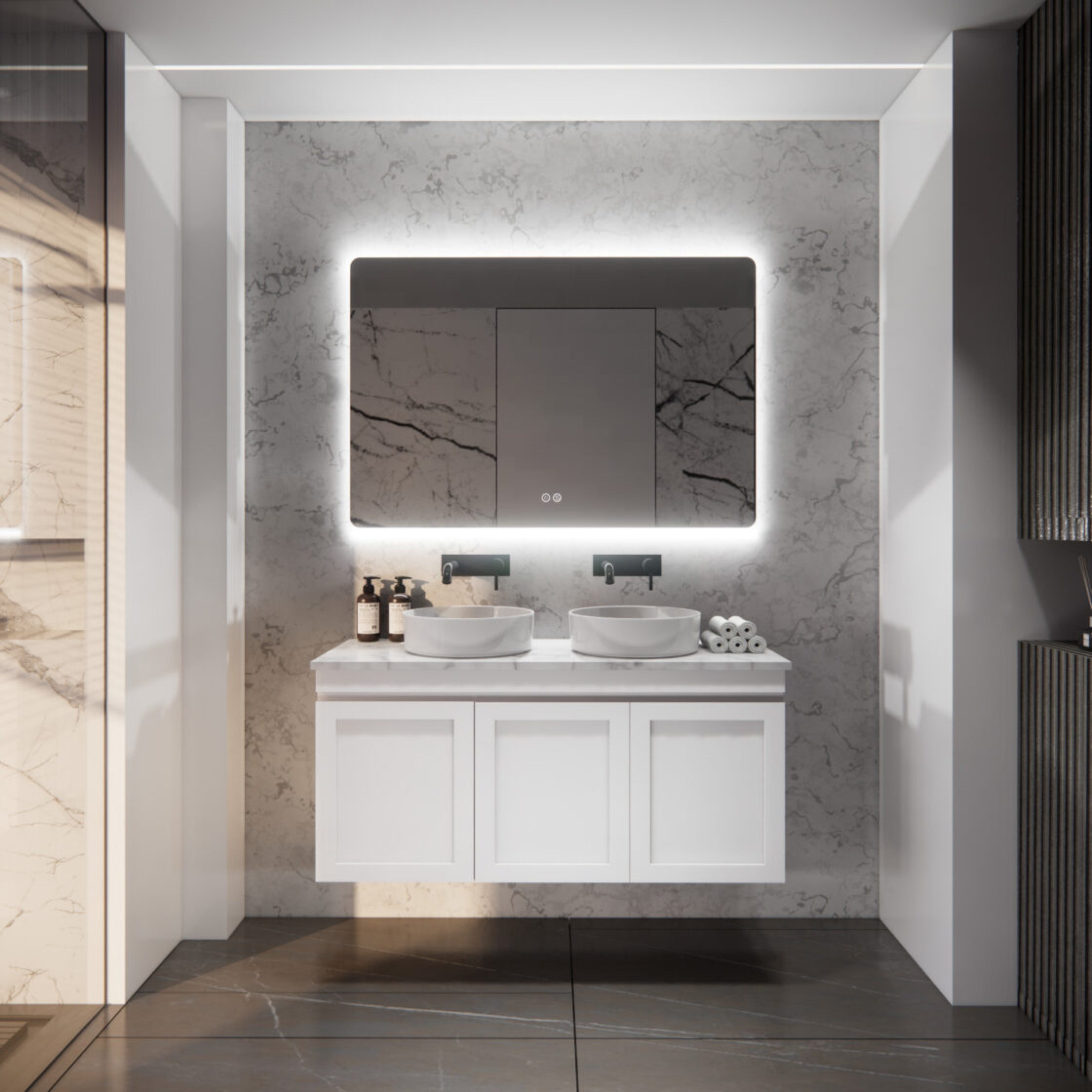 RIVA MIAMI MATTE WHITE 1200MM SINGLE BOWL WALL HUNG VANITY (AVAILABLE IN LEFT AND RIGHT HAND DRAWER)