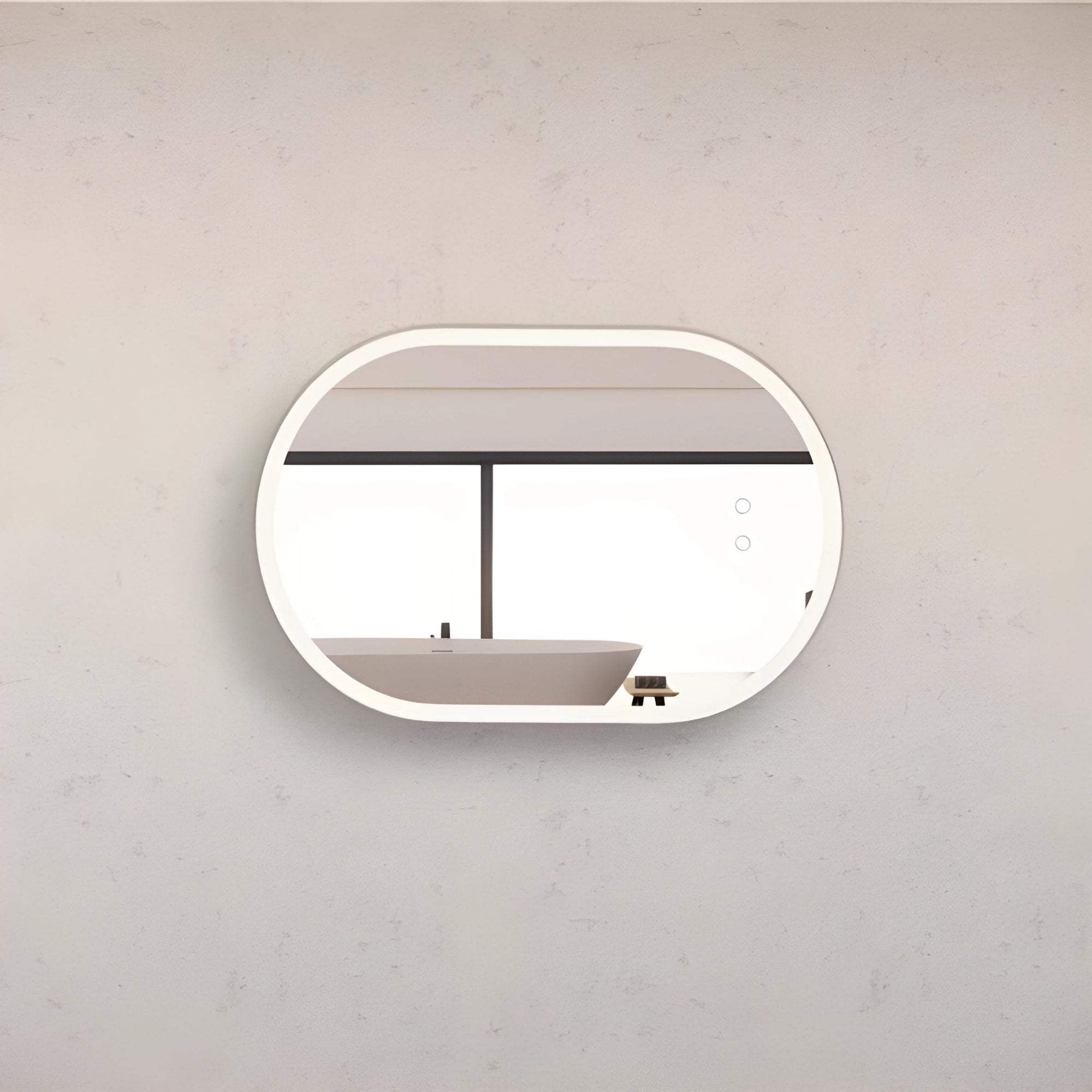 RIVA O1 FRAMED OVAL LED MIRROR 3 COLOUR LIGHTS BRUSHED NICKEL 600X900MM