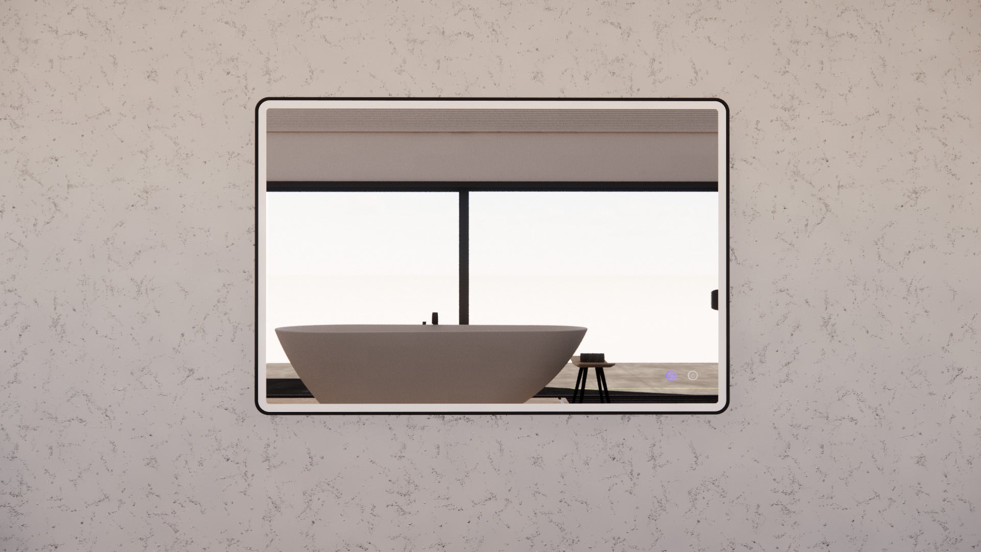 RIVA S4 FRAMED RECTANGLE LED MIRROR 3 COLOUR LIGHTS BLACK 750X900MM