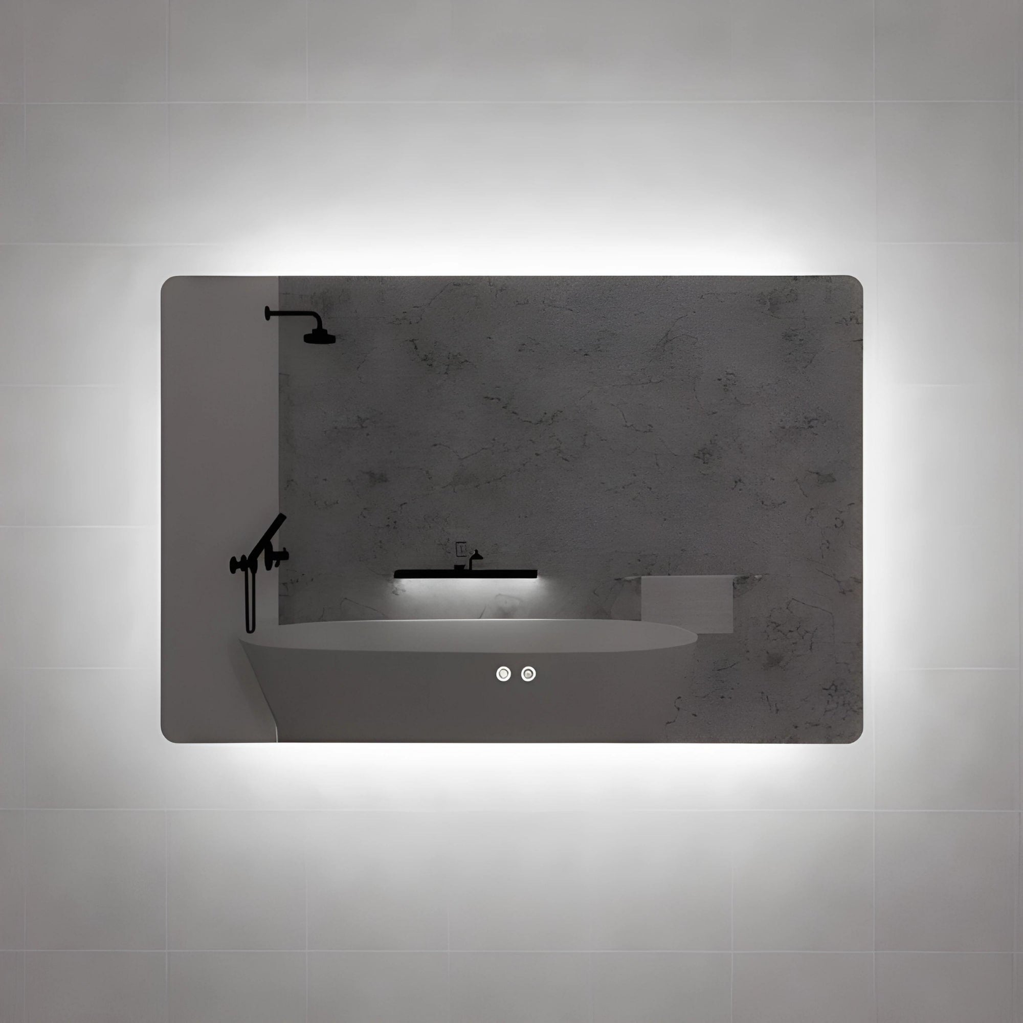 RIVA S5 FRAMELESS RECTANGLE LED MIRROR 3 COLOUR LIGHTS BACKLIT WITH DEFOGGING FUNCTION 800X1200MM