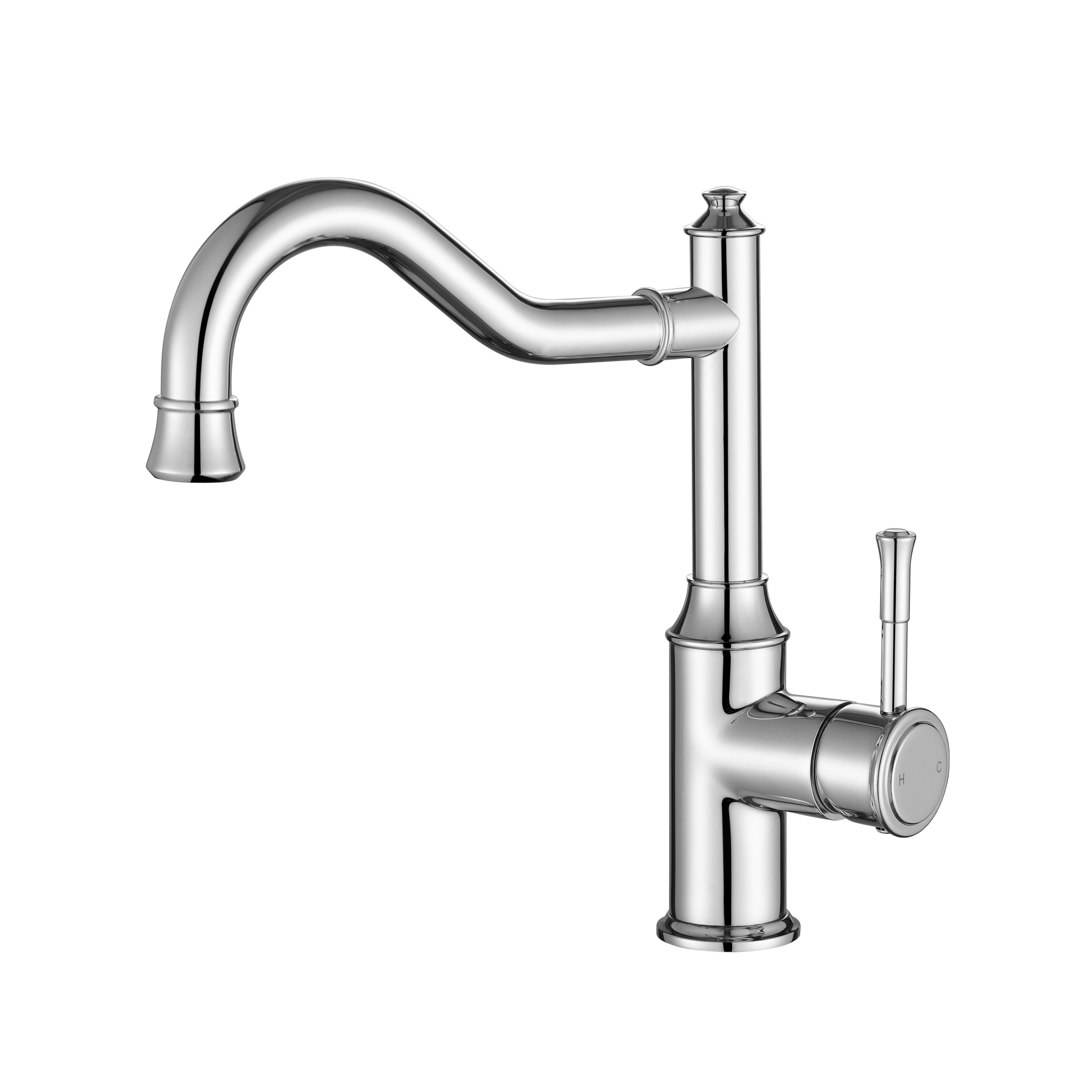 MODERN NATIONAL MONTPELLIER SHEPHERDS CROOK KITCHEN MIXER 290MM CHROME