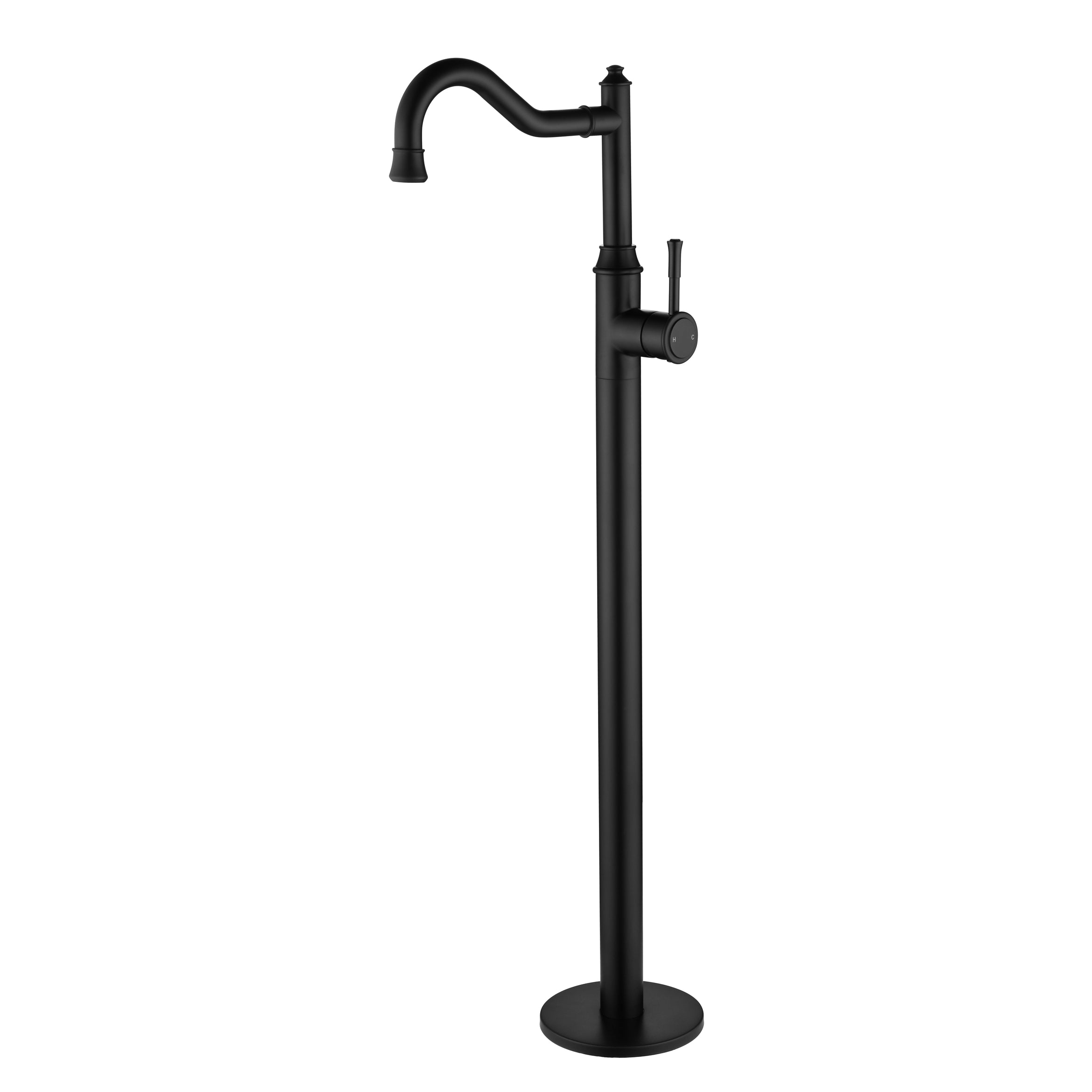 MODERN NATIONAL MONTPELLIER FREESTANDING BATH MIXER 915MM MATTE BLACK