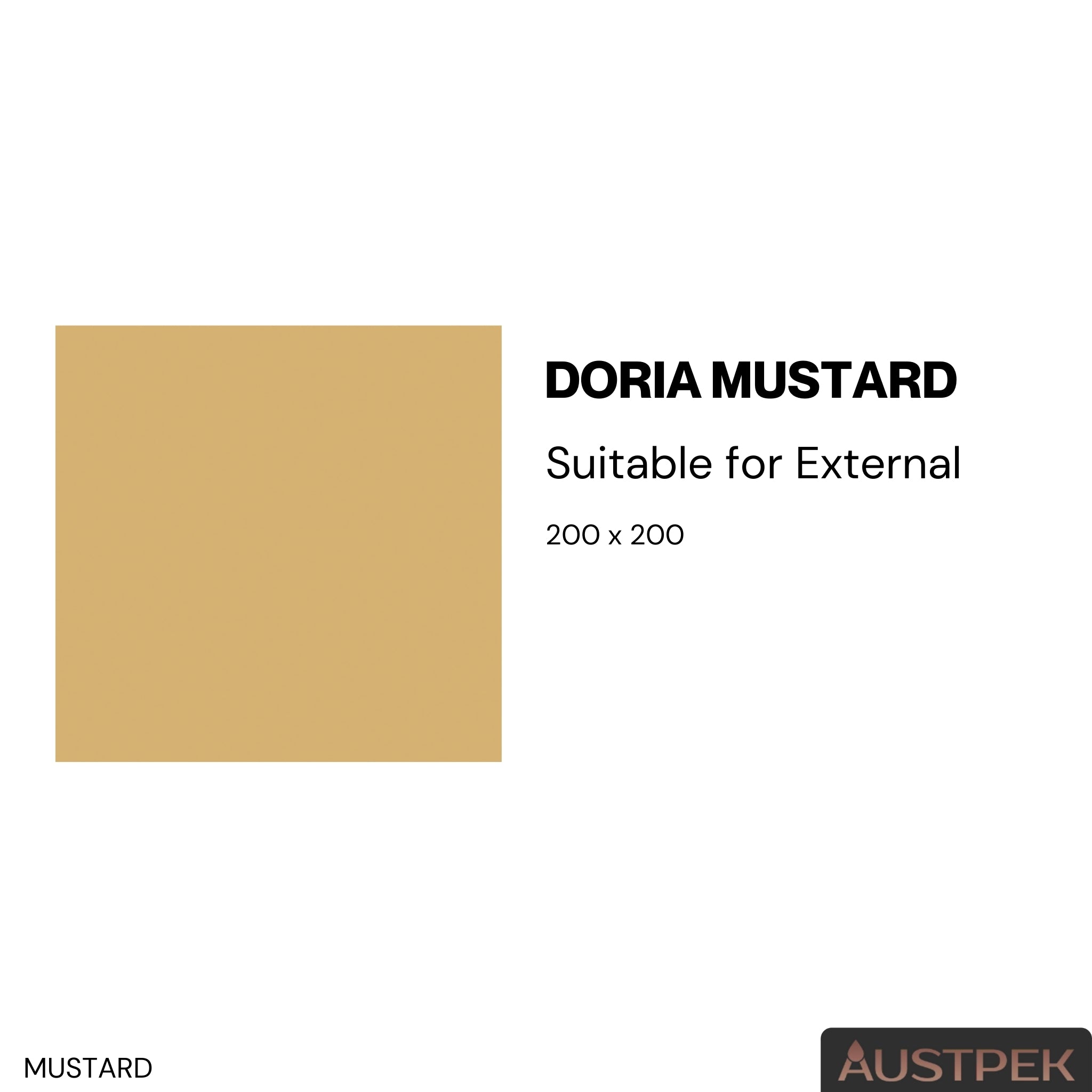 ELITE DORIA MUSTARD MATTE 200X200MM SQUARE TILE (PER BOX)