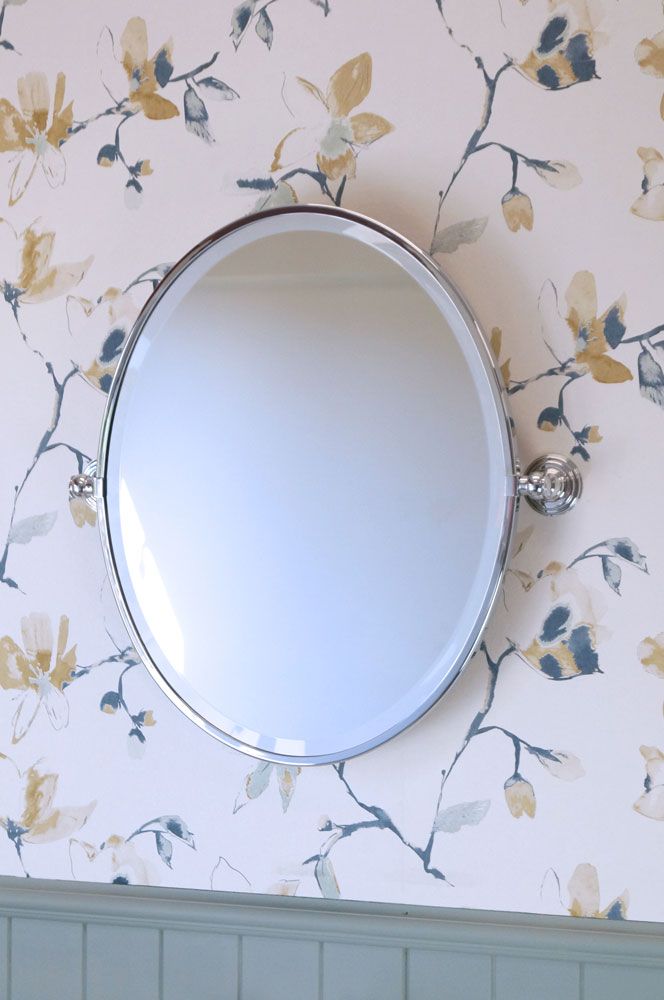 TURNER HASTINGS MAYER FRAMED PIVOT OVAL MIRROR CHROME 538X620MM