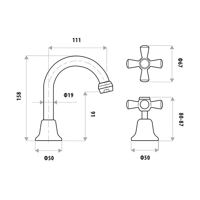 LINKWARE MODE BASIN SET CHROME