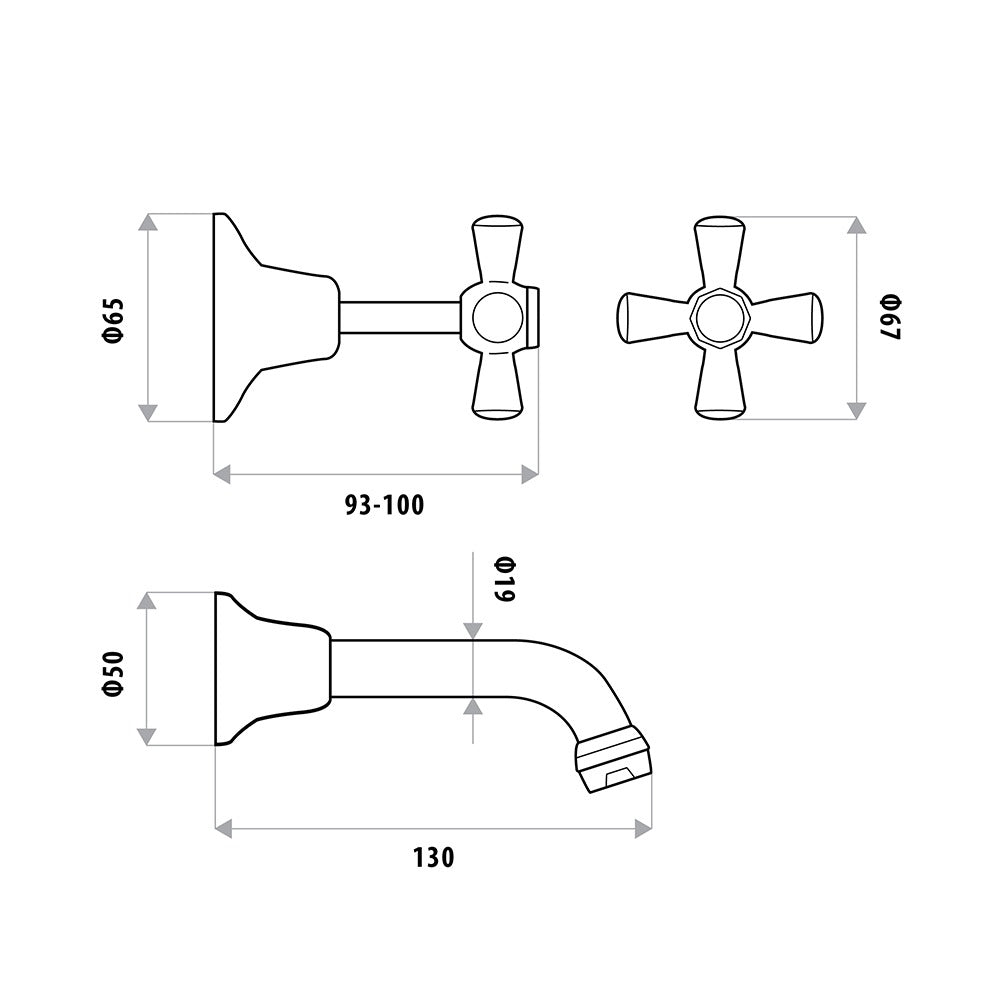 LINKWARE MODE BATH SET 130MM CHROME