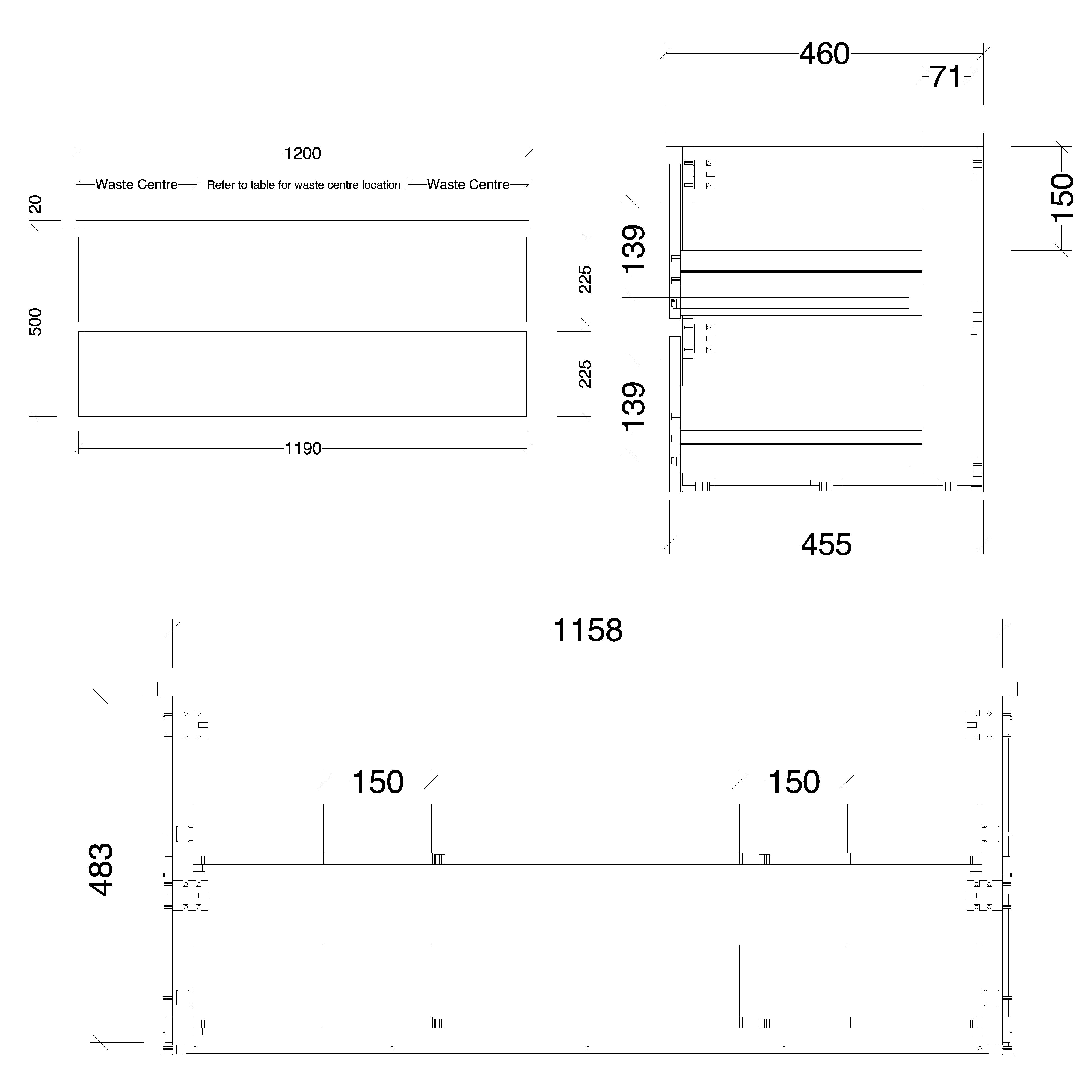 TIMBERLINE NEVADA PLUS CUSTOM WALL HUNG VANITY (ALL SIZING)