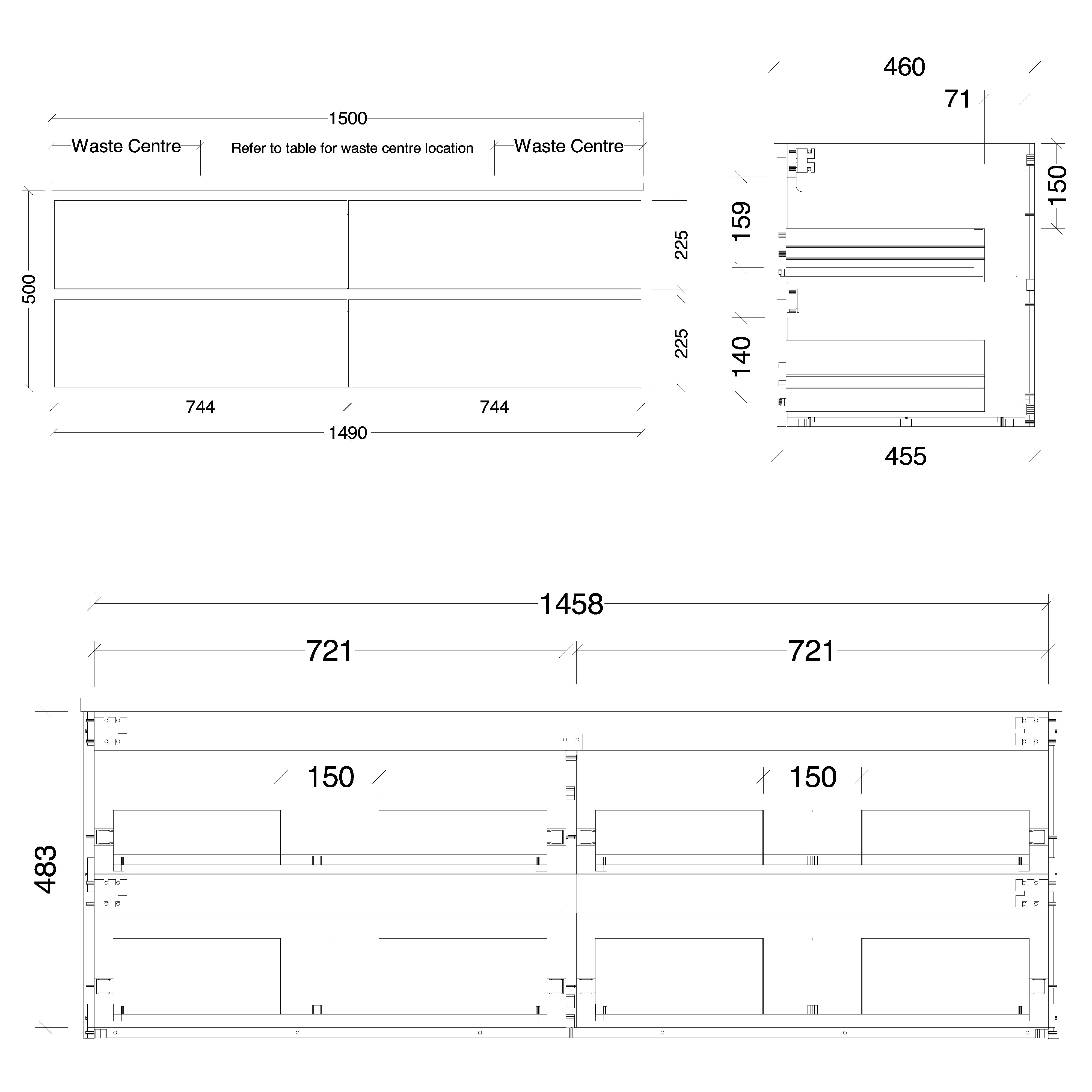 TIMBERLINE NEVADA PLUS CUSTOM WALL HUNG VANITY (ALL SIZING)