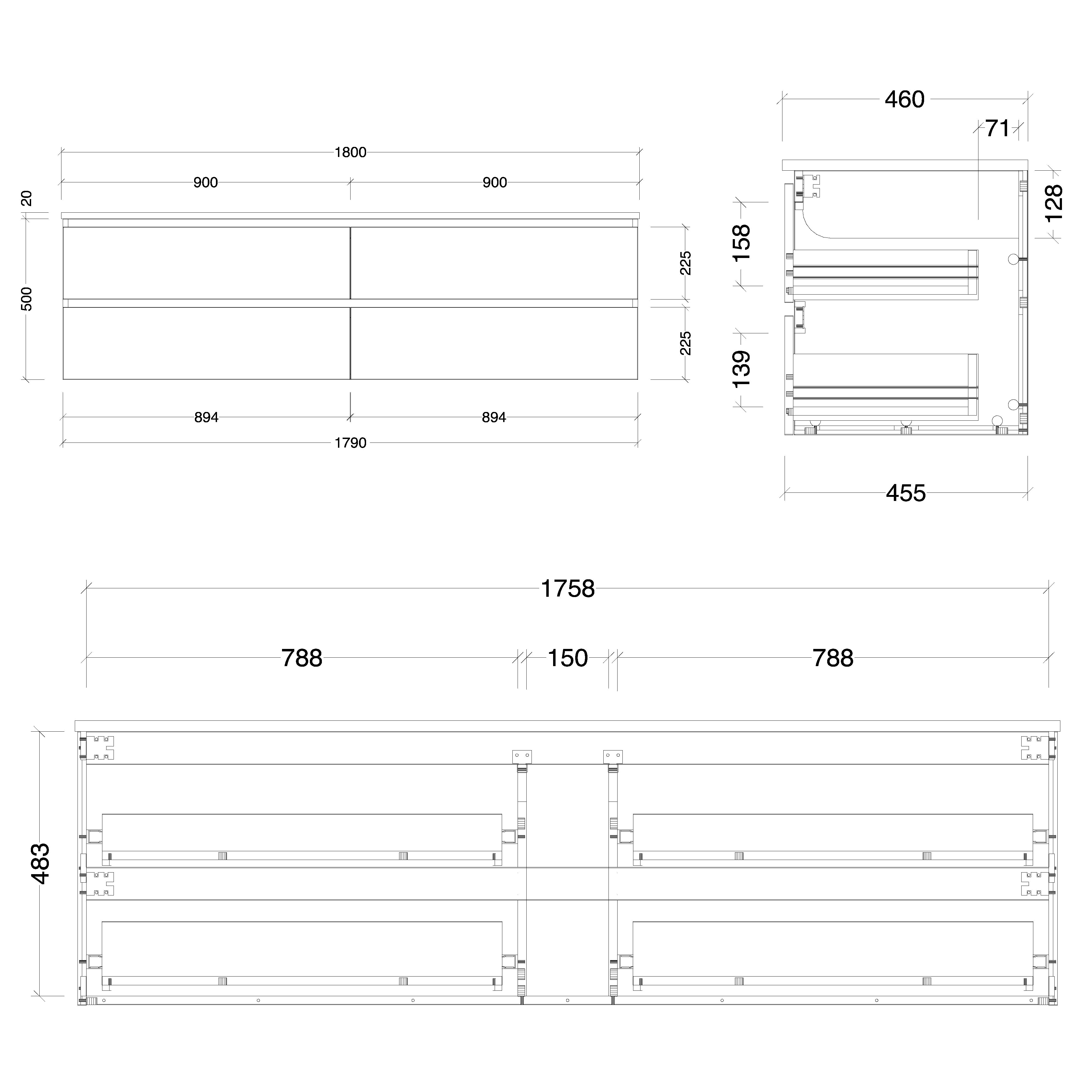 TIMBERLINE NEVADA PLUS CUSTOM WALL HUNG VANITY (ALL SIZING)