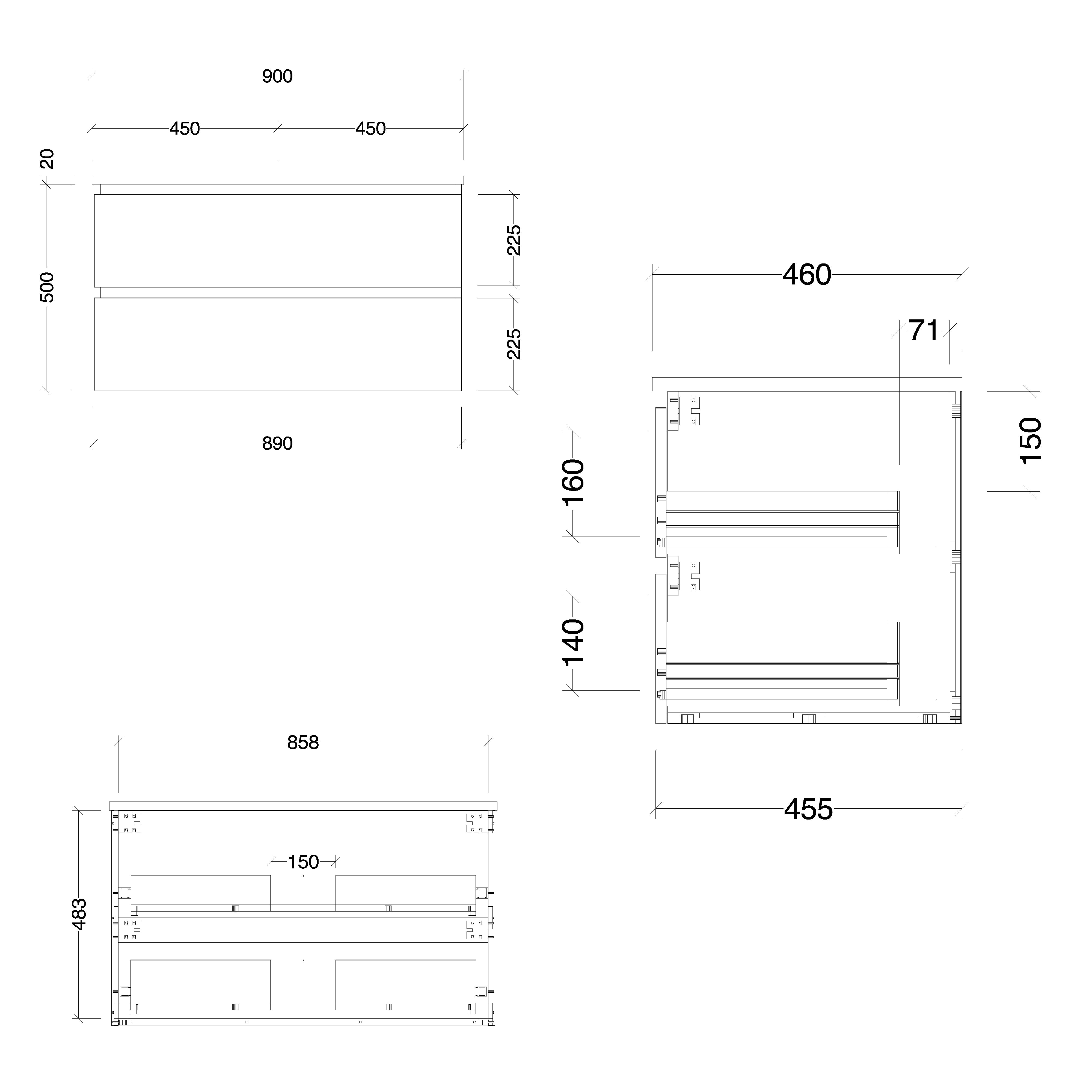 TIMBERLINE NEVADA PLUS CUSTOM WALL HUNG VANITY (ALL SIZING)