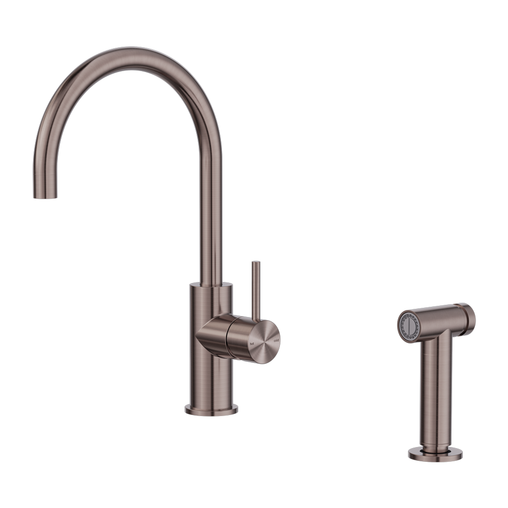 NERO ZEN PULL-OUT SINK MIXER WITH HAND SPRAY 356MM BRUSHED BRONZE