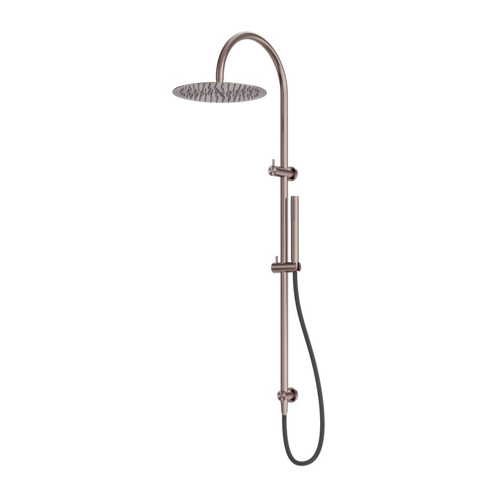 NERO ZEN TWIN SHOWER WITH OUTDOOR SHOWER HOSE BRUSHED BRONZE