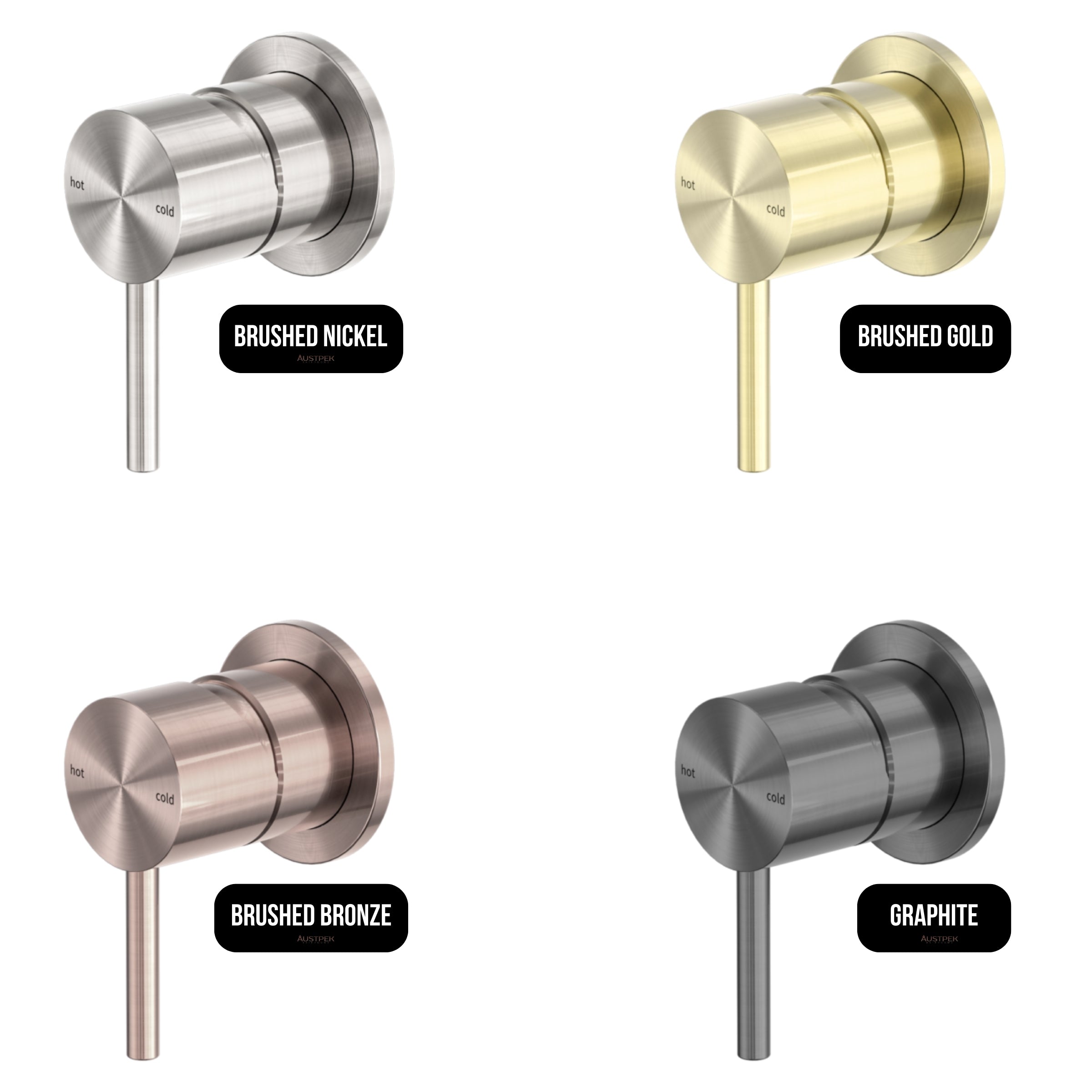 NERO ZEN SHOWER MIXER 80MM BRUSHED GOLD