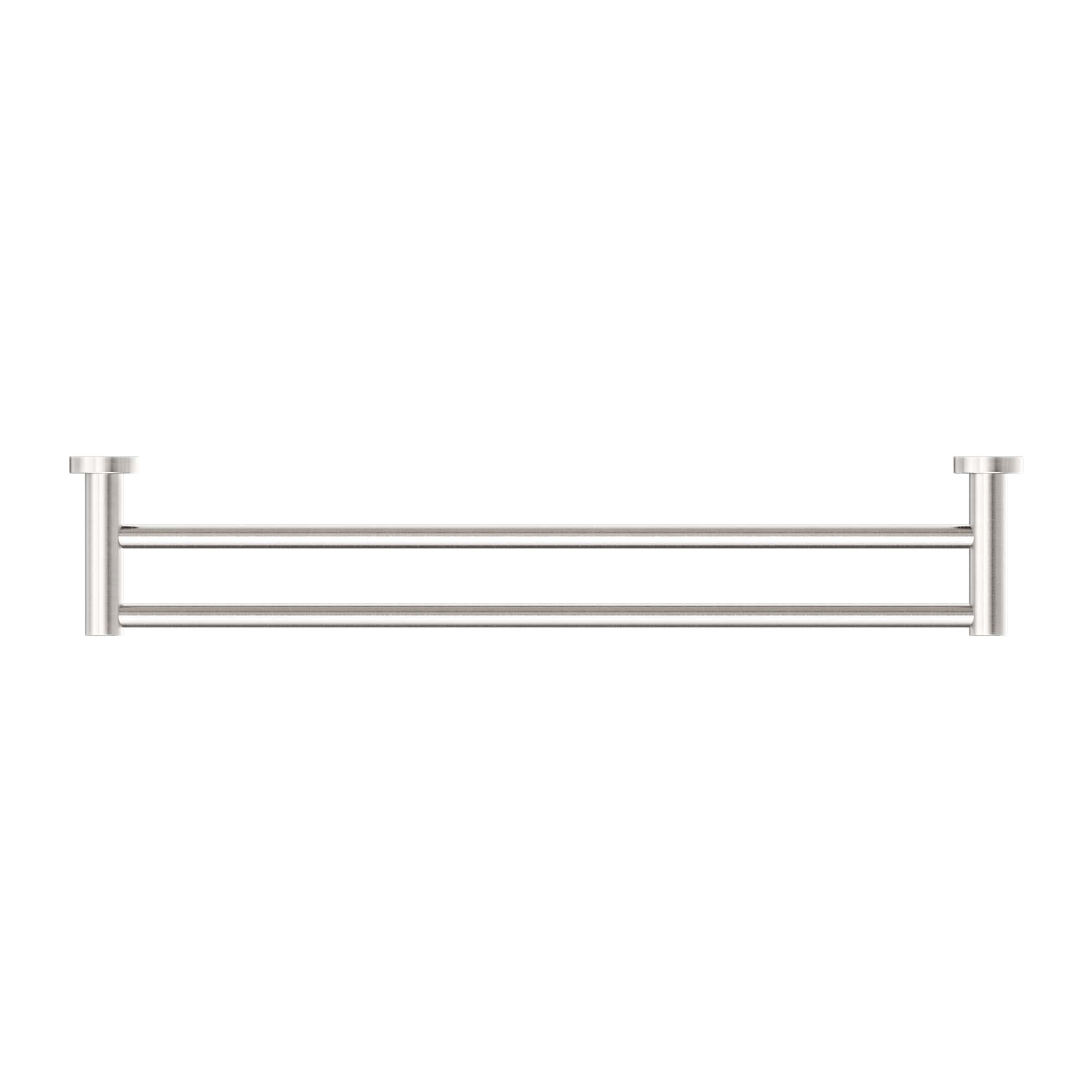 NERO MECCA DOUBLE NON-HEATED TOWEL RAIL BRUSHED NICKEL (AVAILABLE IN 600MM AND 800MM)