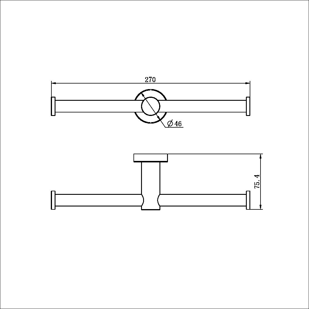 NERO MECCA DOUBLE TOILET ROLL HOLDER GUN METAL