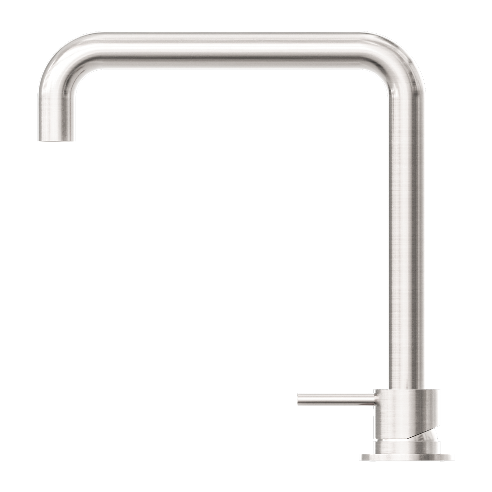 NERO MECCA HOB BASIN MIXER SQUARE SWIVEL SPOUT BRUSHED NICKEL