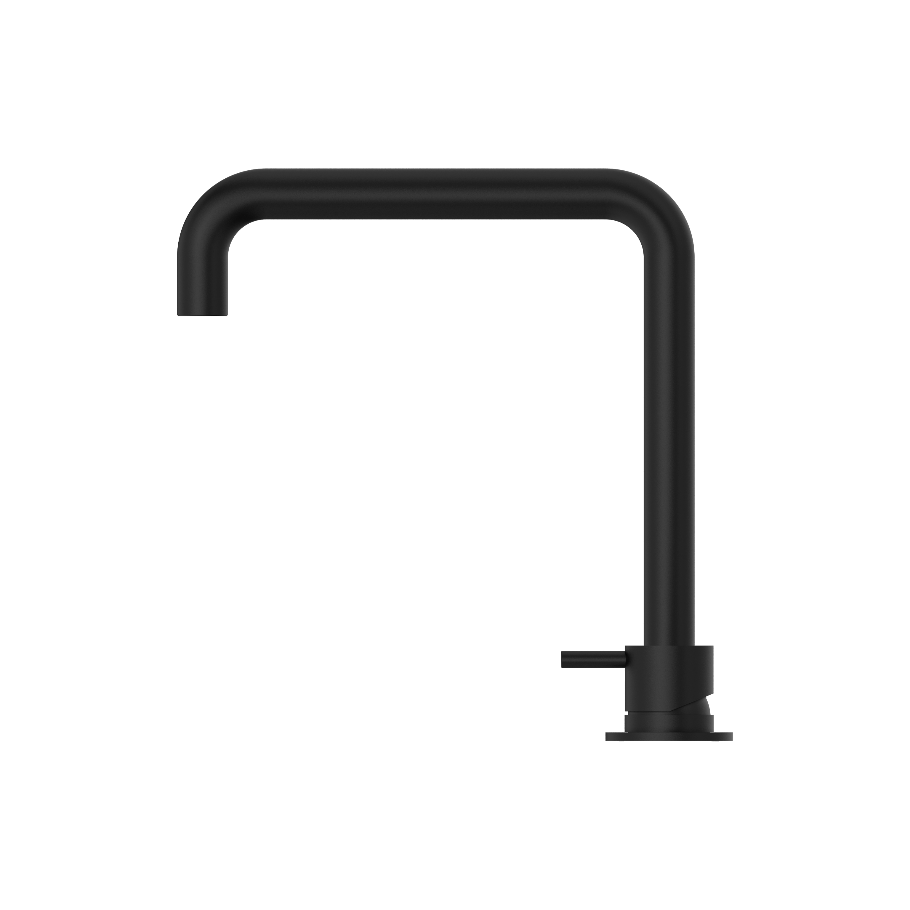 NERO MECCA HOB BASIN MIXER SQUARE SWIVEL SPOUT MATTE BLACK