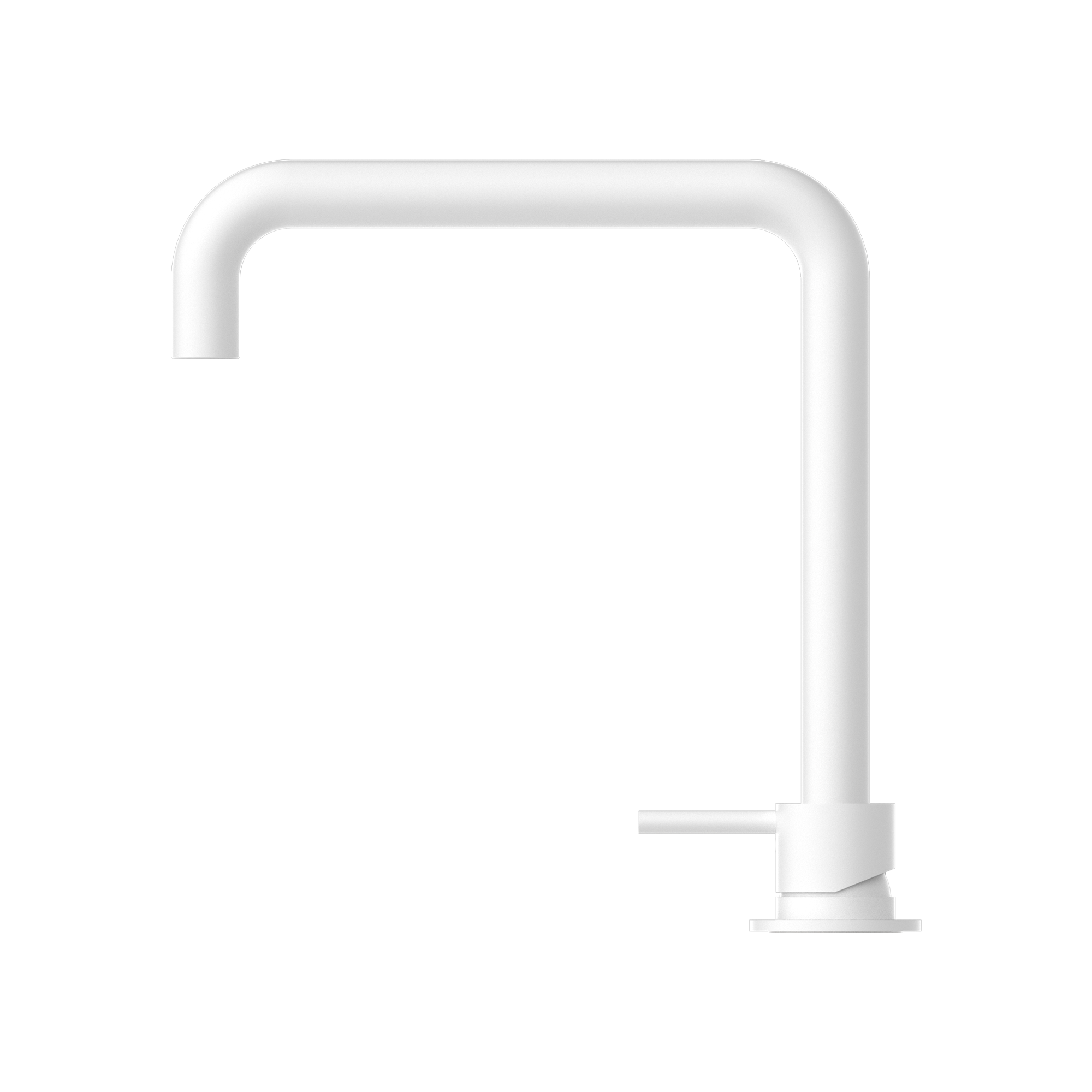 NERO MECCA HOB BASIN MIXER SQUARE SWIVEL SPOUT MATTE WHITE