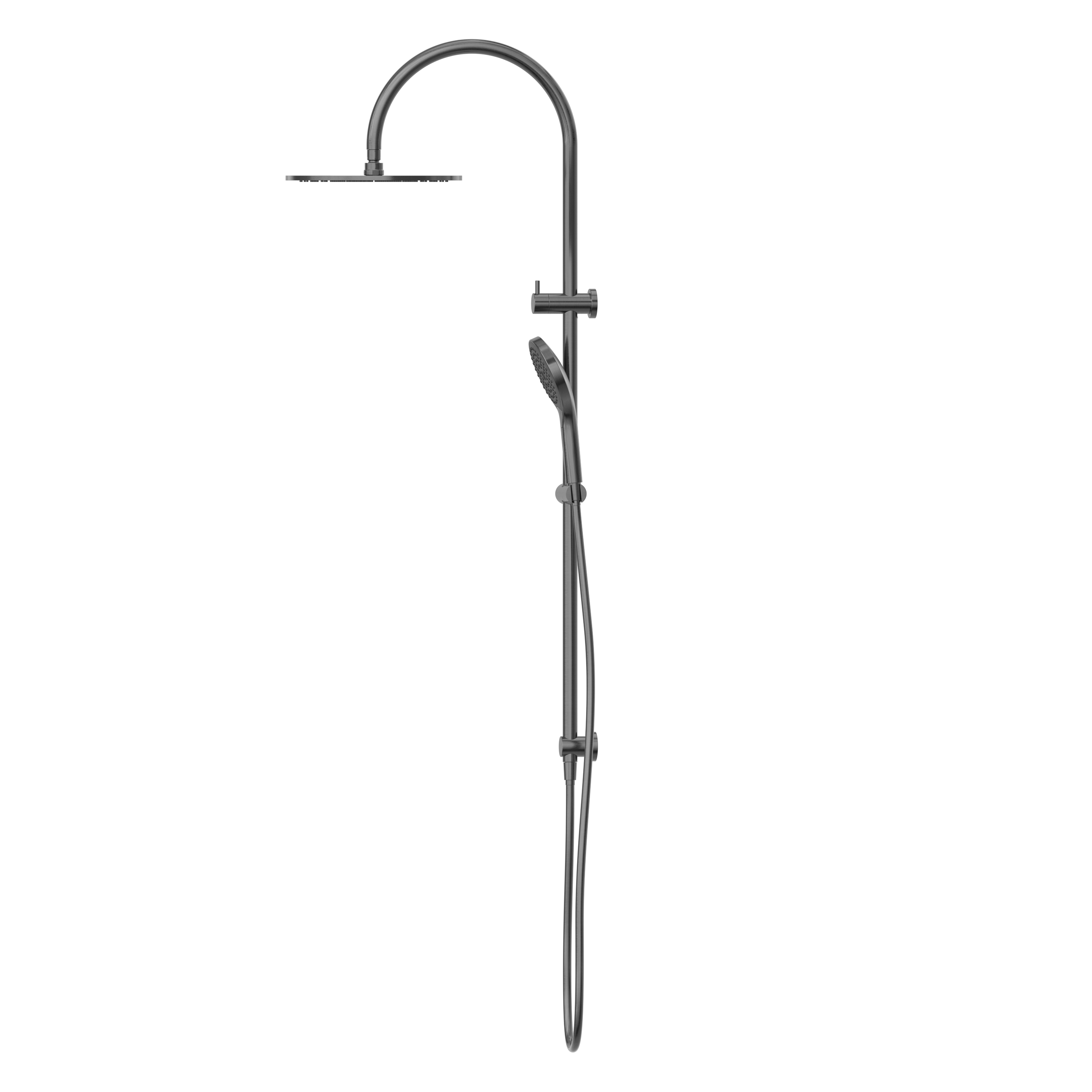 NERO MECCA TWIN SHOWER WITH AIR SHOWER II GUN METAL