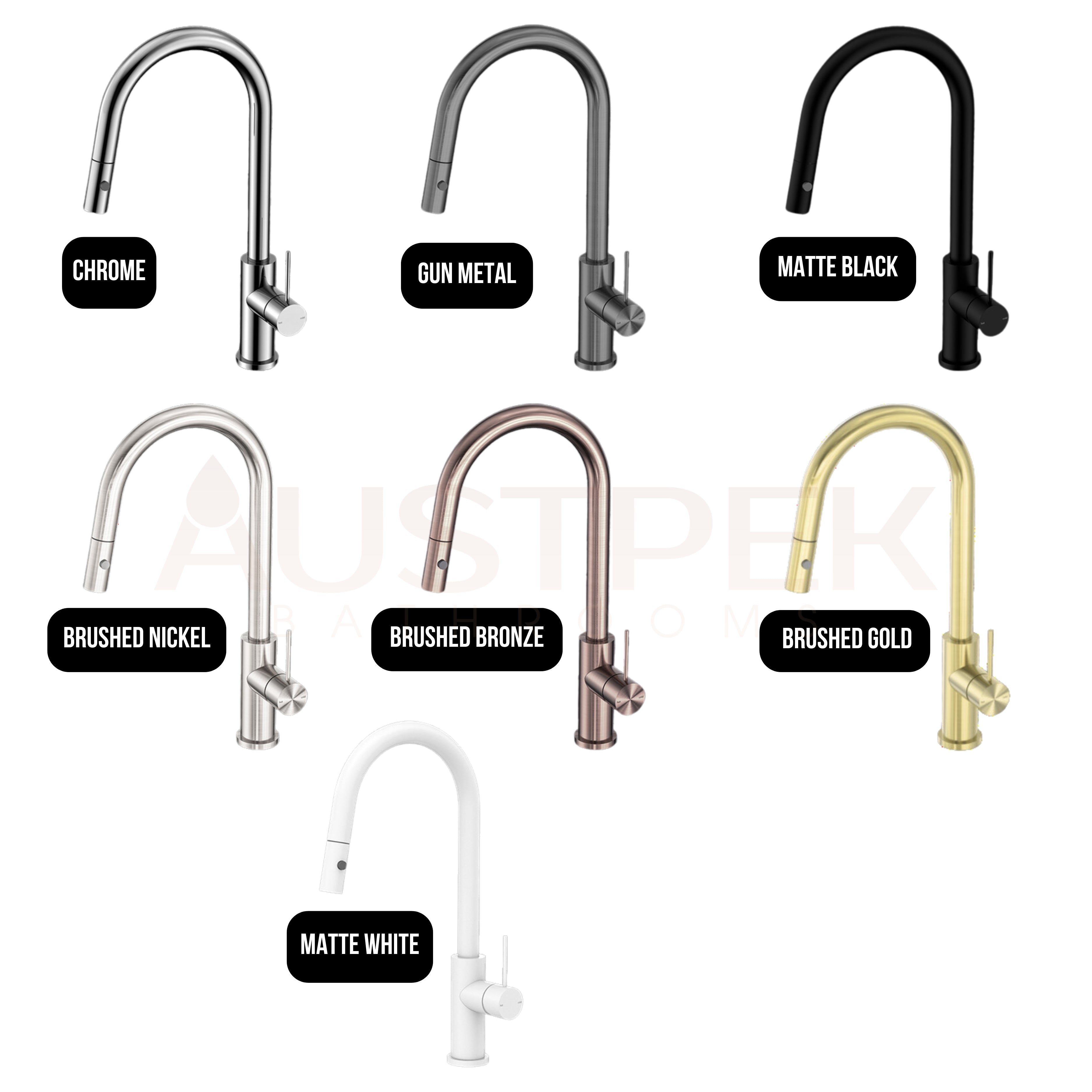 NERO MECCA PULL OUT SINK MIXER WITH VEGIE SPRAY BRUSHED GOLD