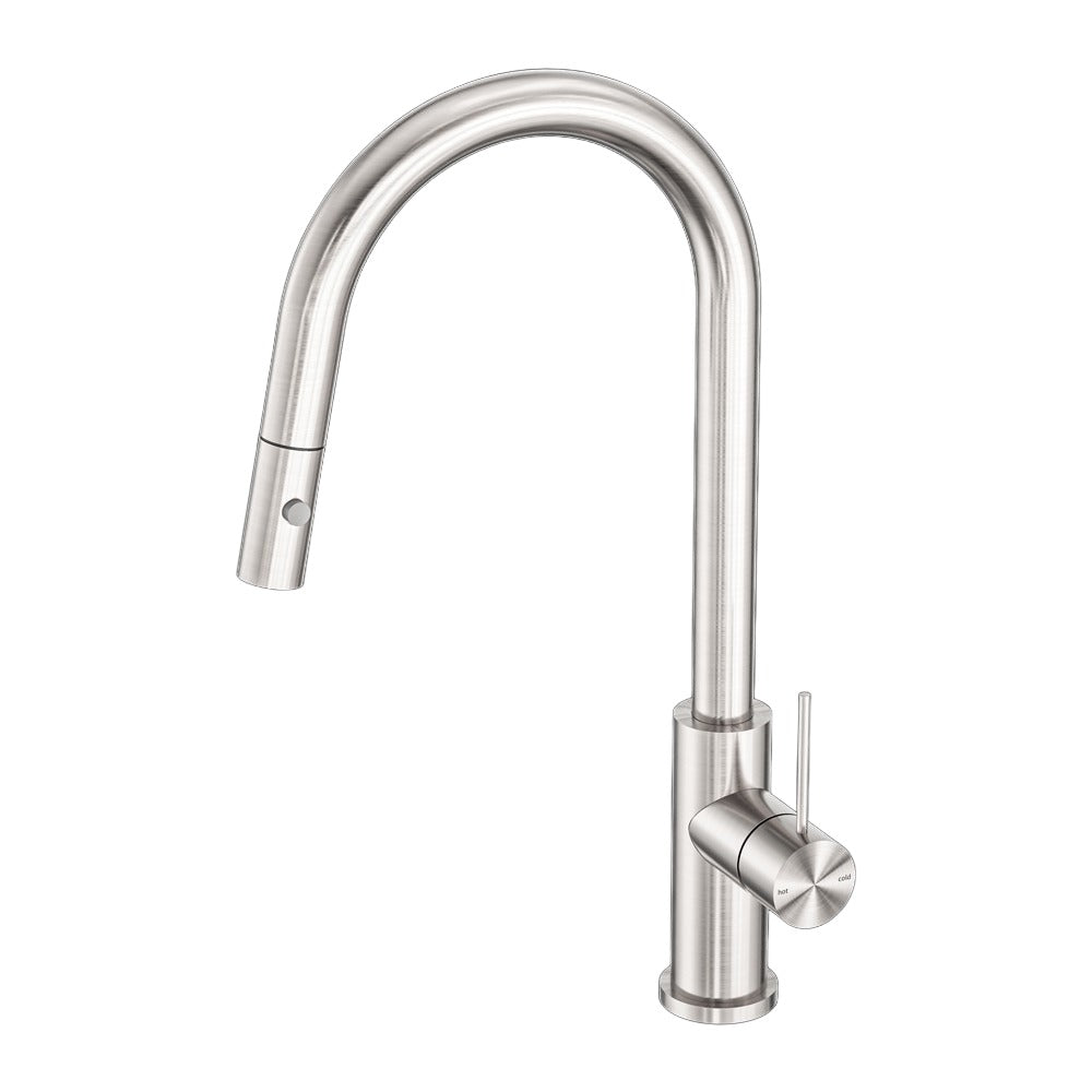 NERO MECCA PULL OUT SINK MIXER WITH VEGIE SPRAY BRUSHED NICKEL