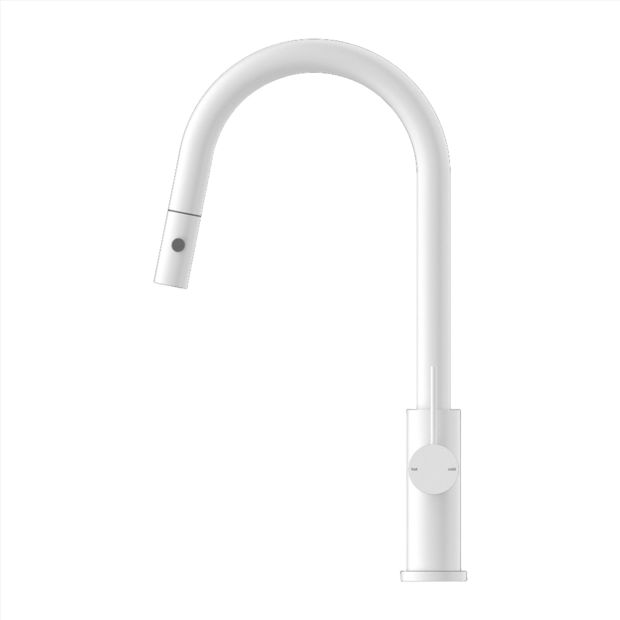 NERO MECCA PULL OUT SINK MIXER WITH VEGIE SPRAY MATTE WHITE