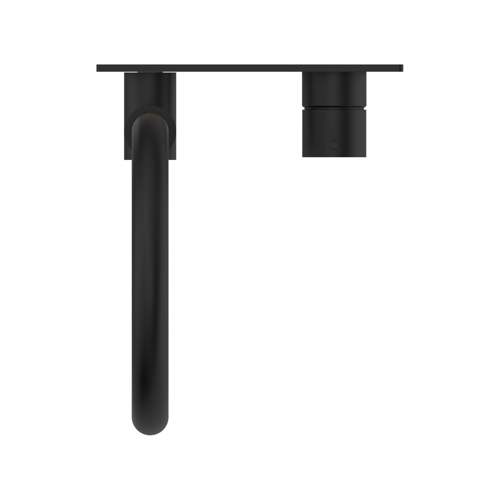 NERO MECCA WALL BASIN/ BATH MIXER SWIVEL SPOUT HANDLE UP MATTE BLACK