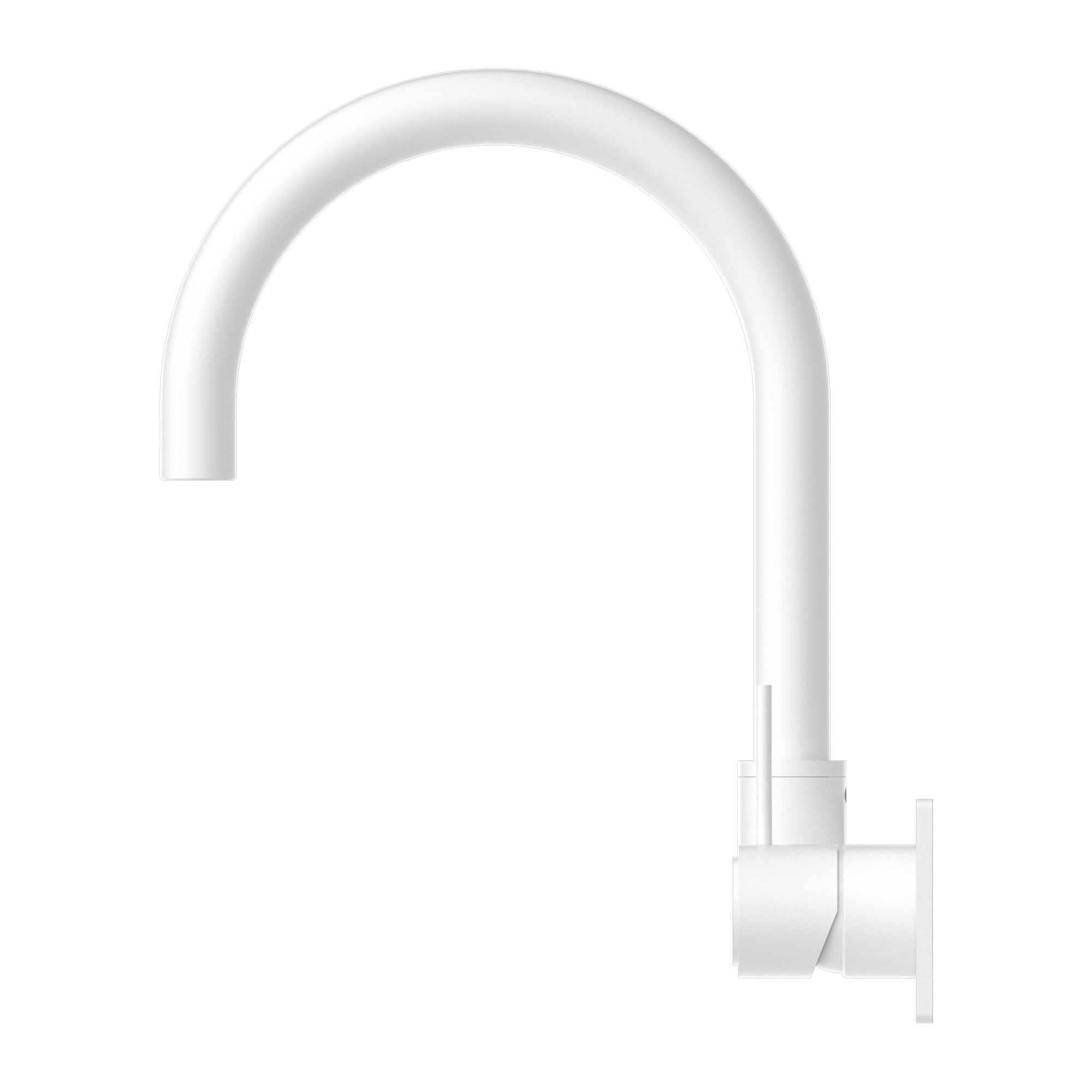 NERO MECCA WALL BASIN/ BATH MIXER SWIVEL SPOUT HANDLE UP MATTE WHITE