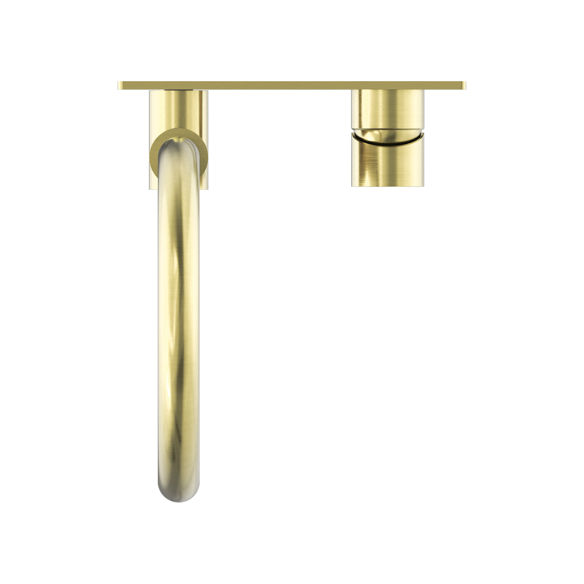 NERO MECCA SWIVEL SPOUT WALL BASIN / BATH MIXER BRUSHED GOLD