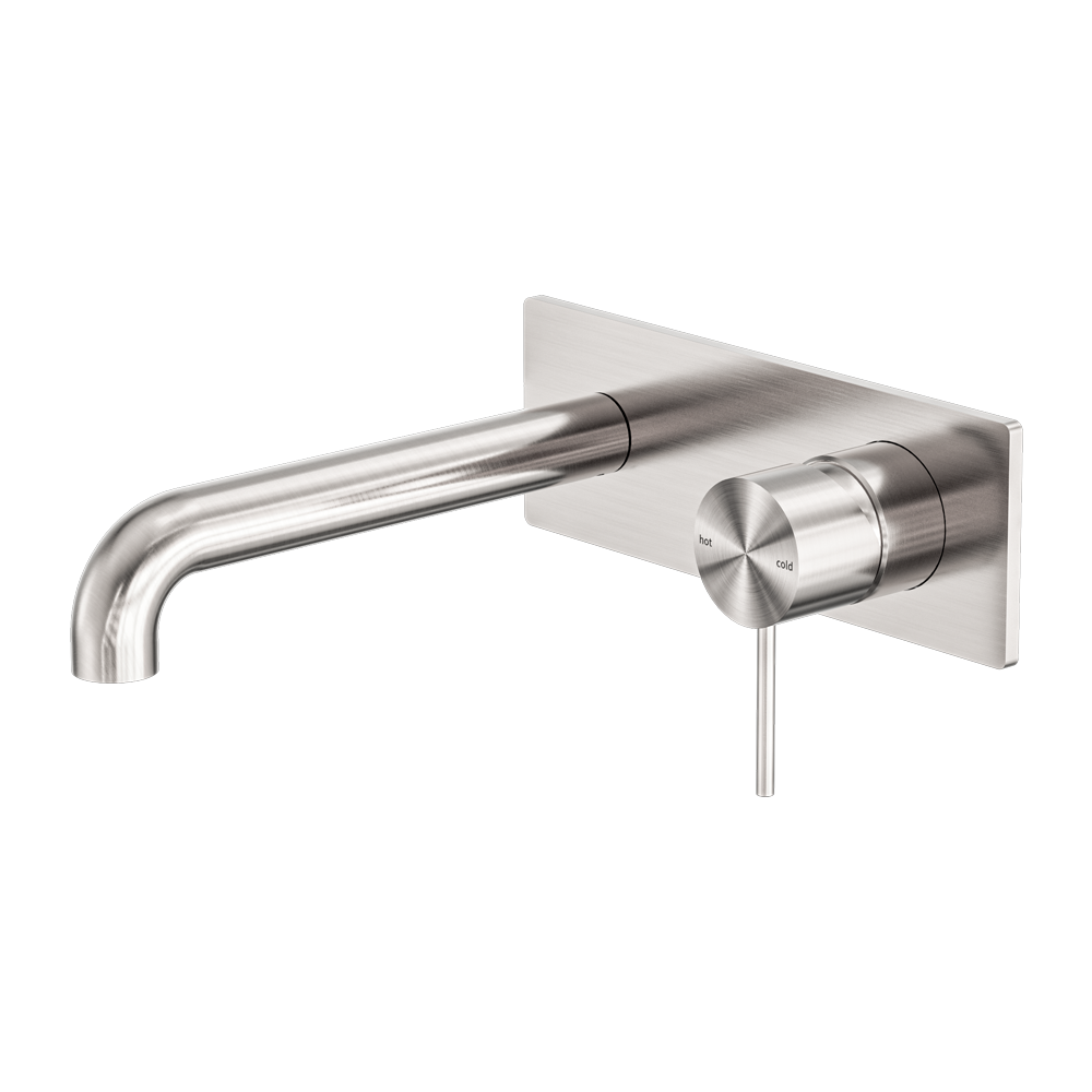 NERO MECCA WALL BASIN/ BATH MIXER BRUSHED NICKEL (AVAILABLE IN 120MM,160MM,185MM, 230MM AND 260MM)