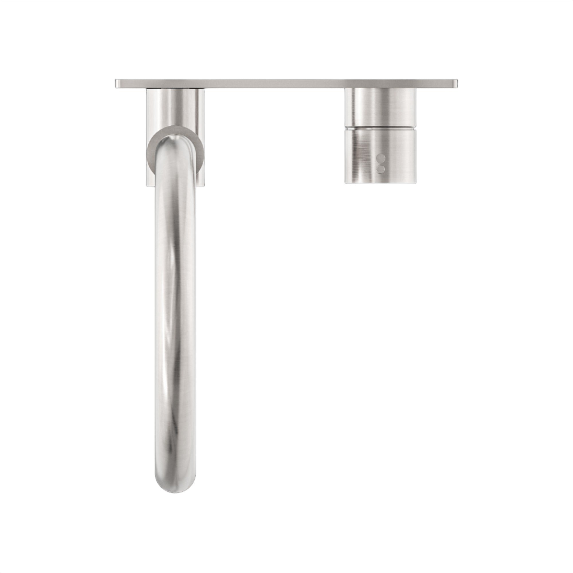 NERO MECCA WALL BASIN / BATH MIXER SWIVEL SPOUT HANDLE UP BRUSHED NICKEL