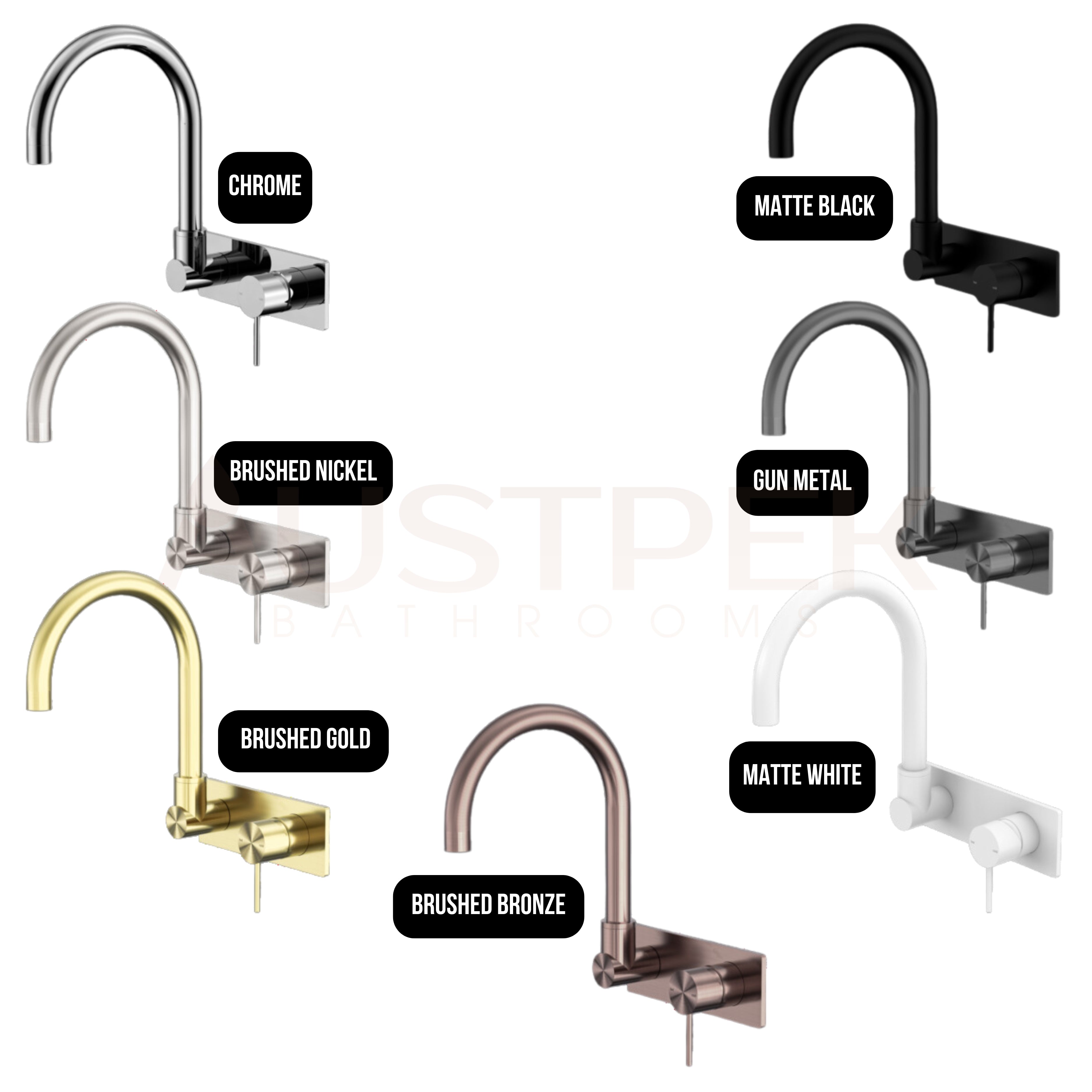 NERO MECCA WALL BASIN/ BATH MIXER SWIVEL SPOUT GUN METAL