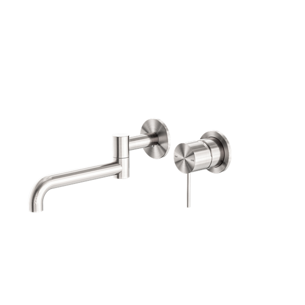 NERO MECCA WALL BASIN / BATH MIXER SWIVEL SPOUT BRUSHED NICKEL