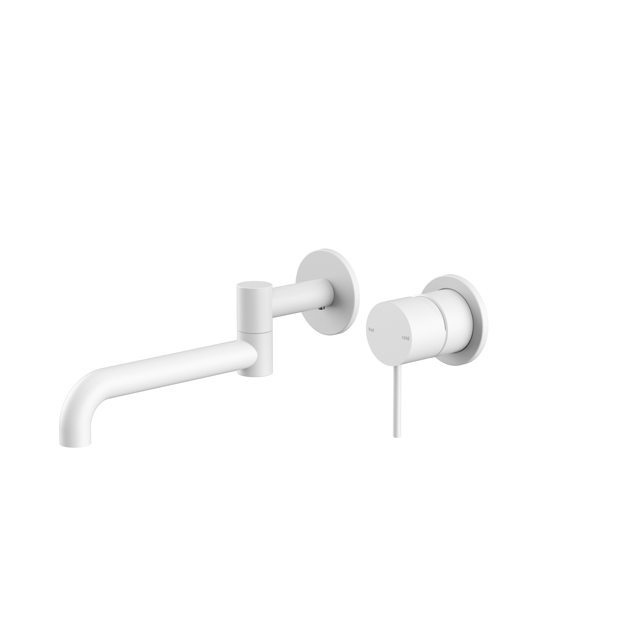 NERO MECCA WALL BASIN / BATH MIXER SWIVEL SPOUT MATTE WHITE