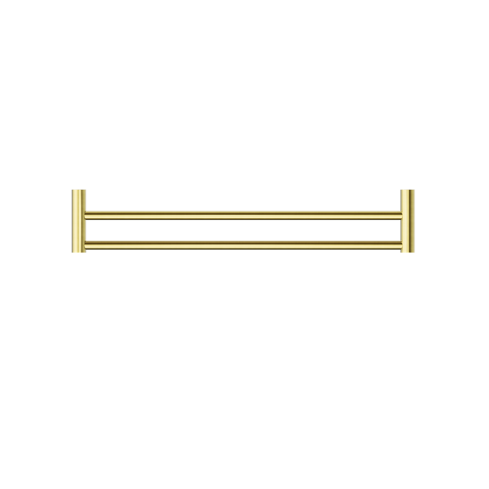 NERO MECCA DOUBLE NON-HEATED TOWEL RAIL BRUSHED GOLD (ALSO AVAILABLE IN 600MM AND 800MM)