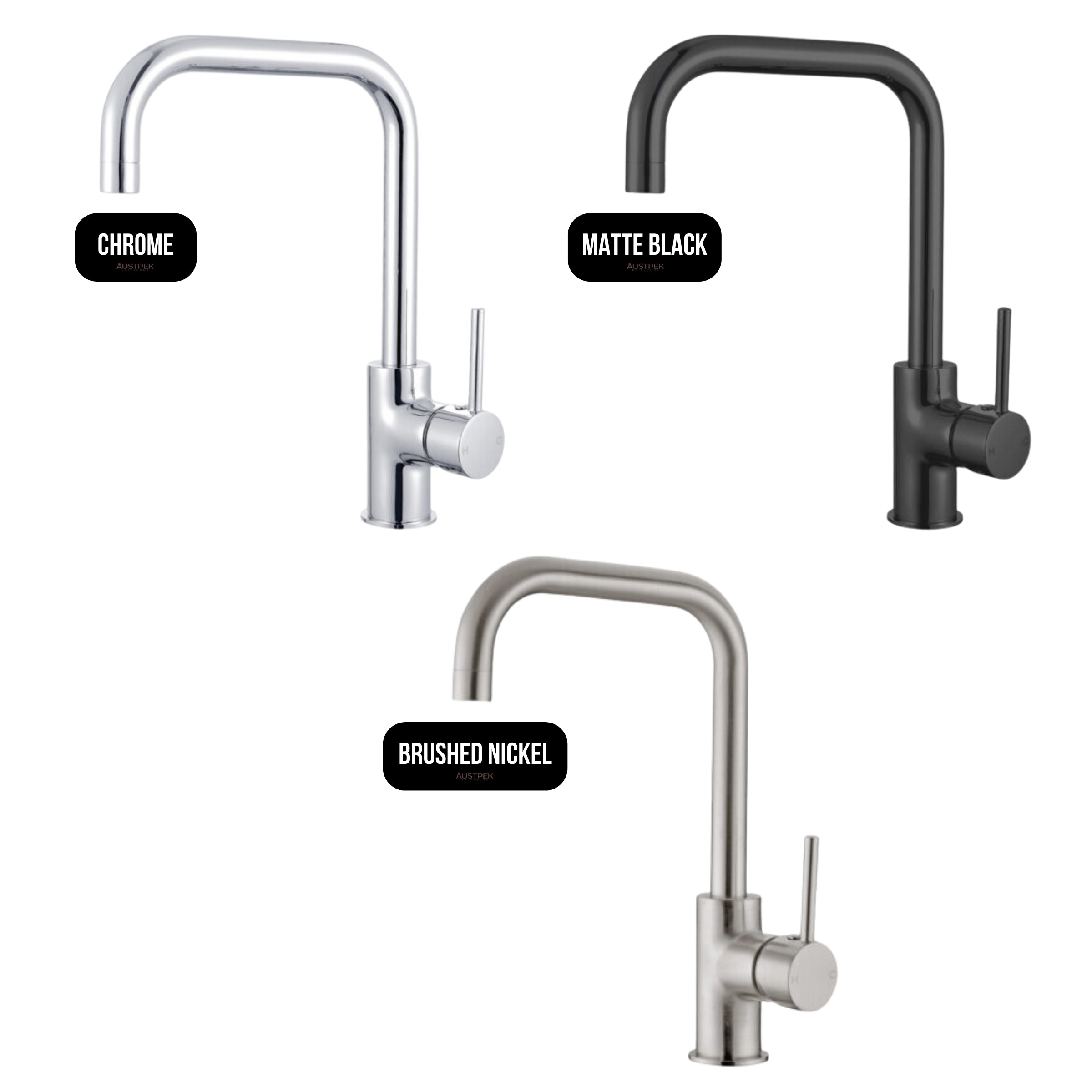 NERO DOLCE KITCHEN MIXER SQUARE SHAPE 320MM BRUSHED NICKEL