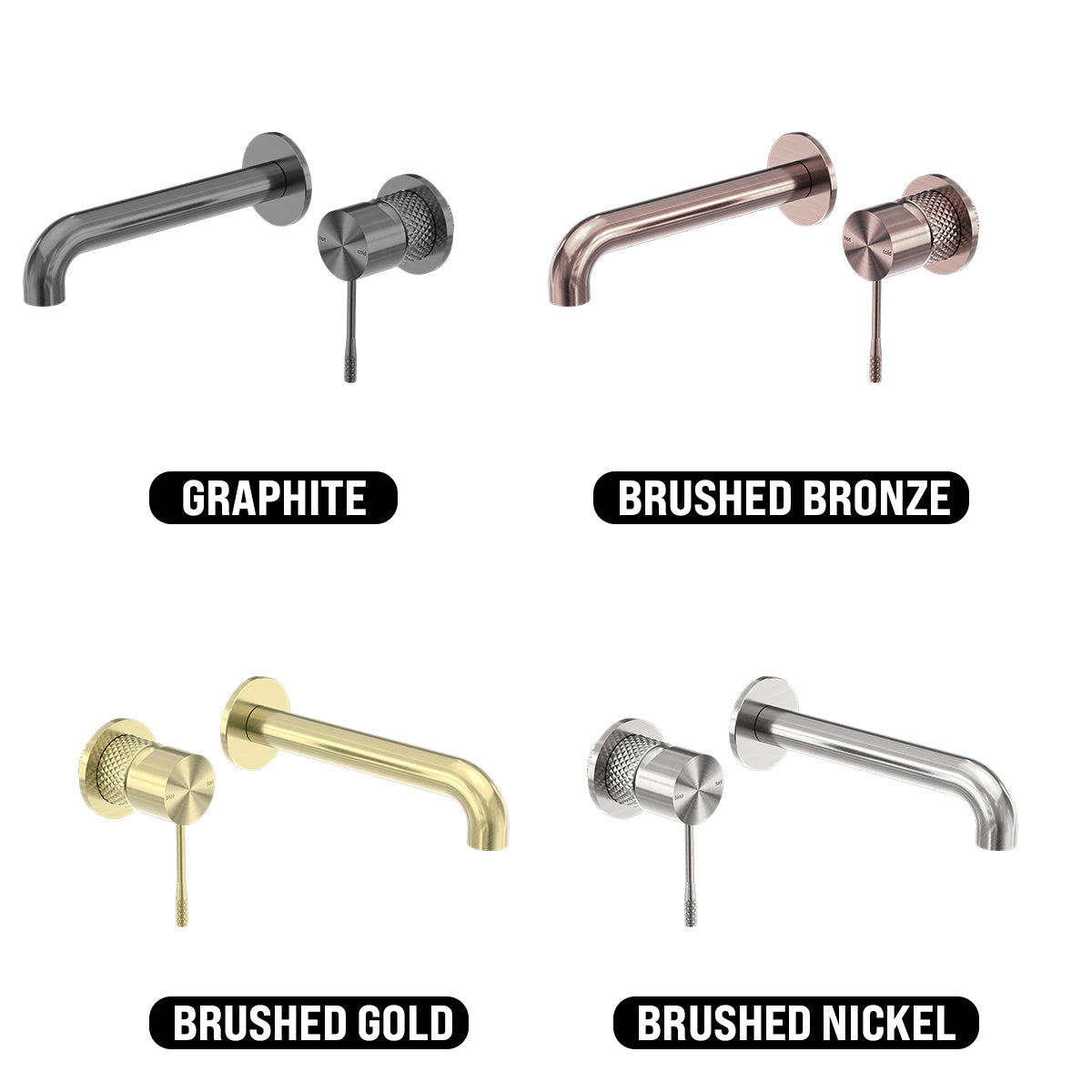 NERO OPAL WALL BASIN/ BATH MIXER SEPARATE BACK PLATE BRUSHED BRONZE (AVAILABLE IN 120MM, 160MM, 185MM, 230MM AND 260MM)