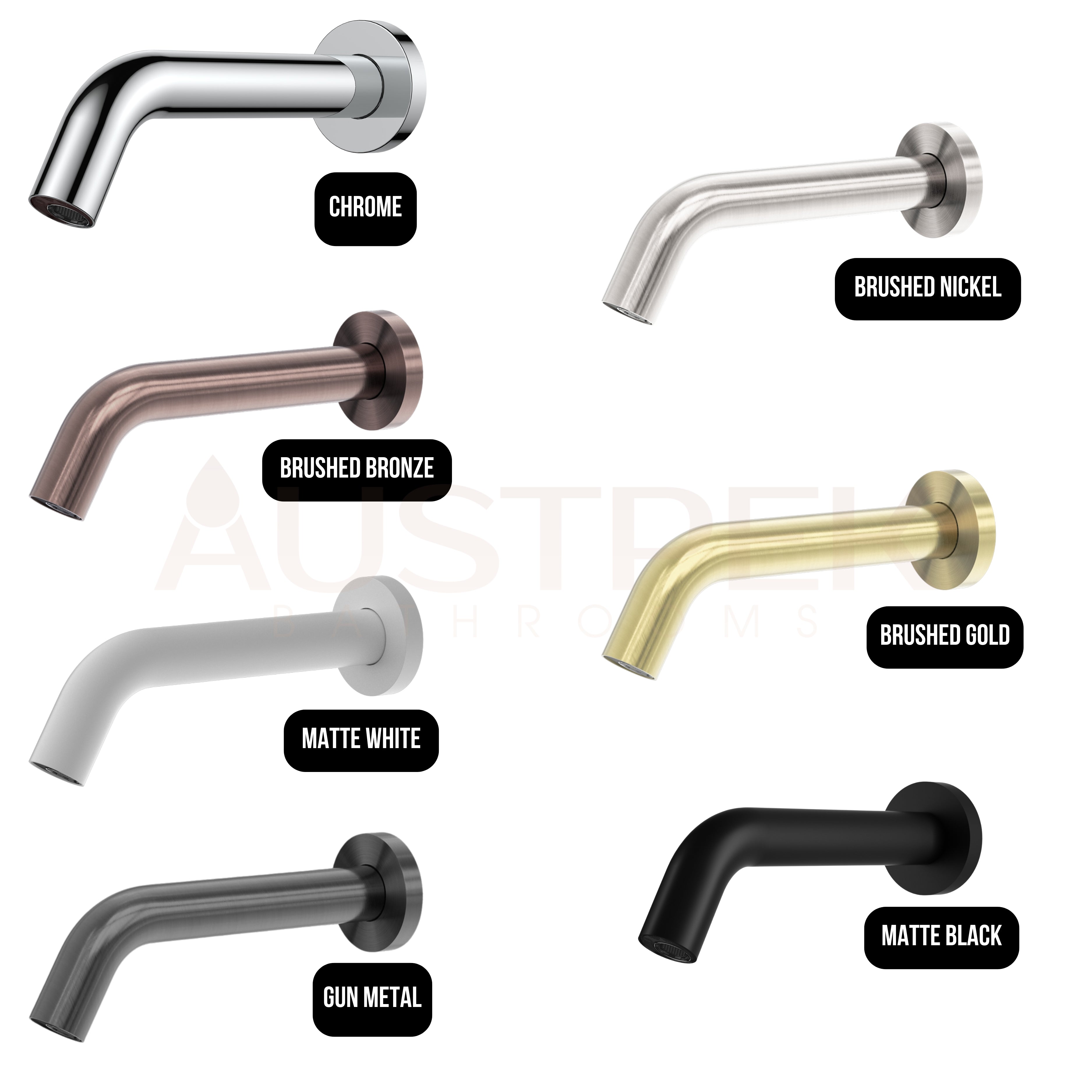 NERO MECCA WALL MOUNT SENSOR TAP BRUSHED GOLD