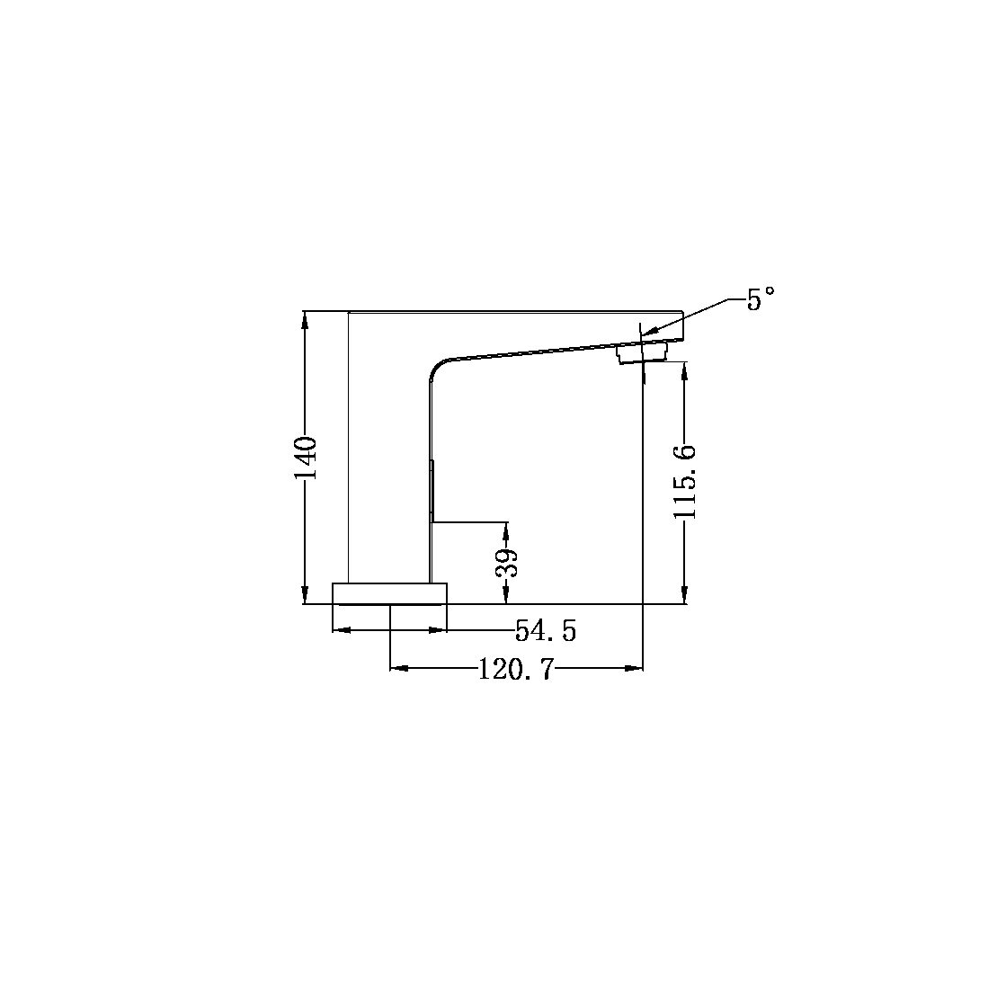 NERO BIANCA SENSOR TAP 140MM MATTE BLACK