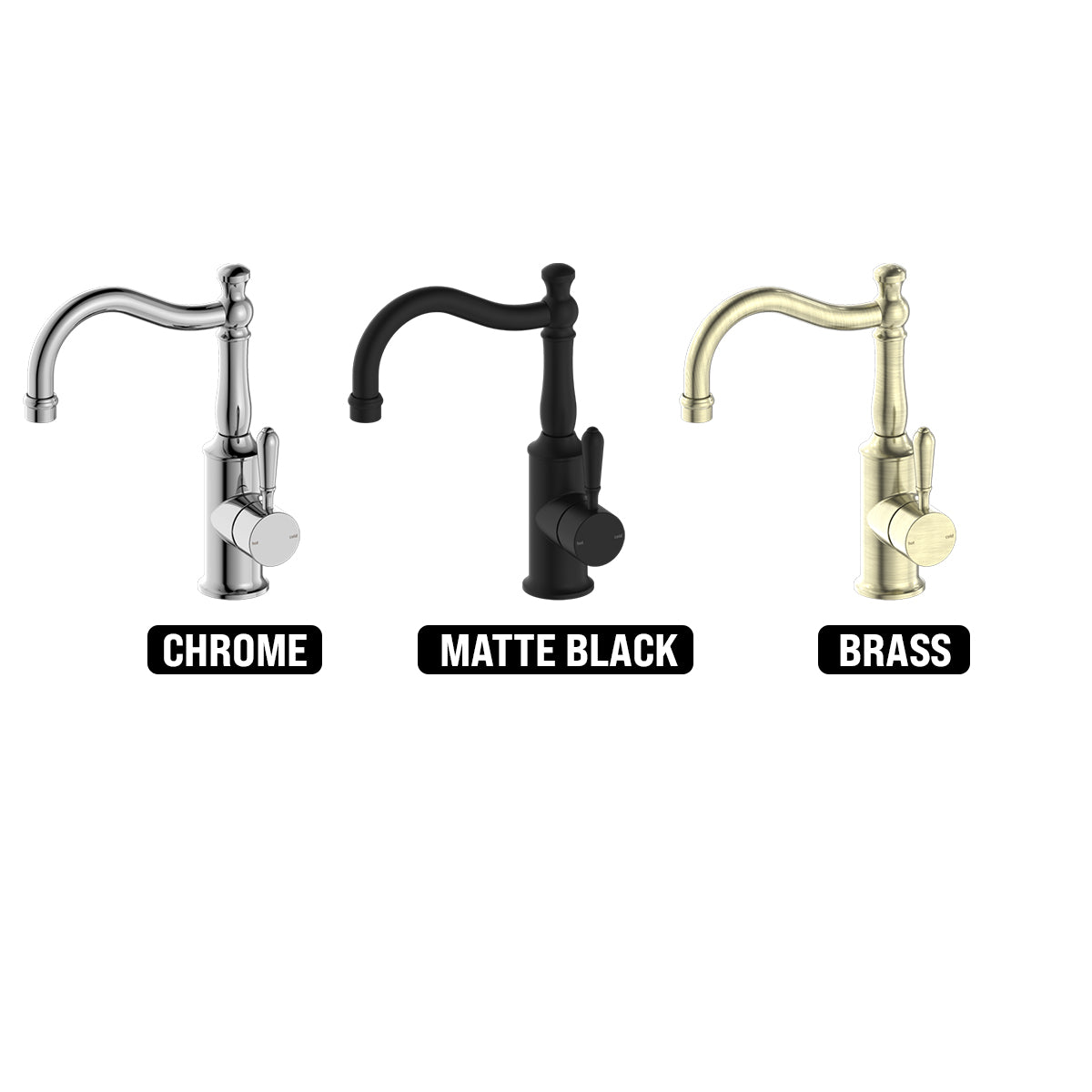 NERO YORK BASIN MIXER WITH METAL LEVER 265MM MATTE BLACK